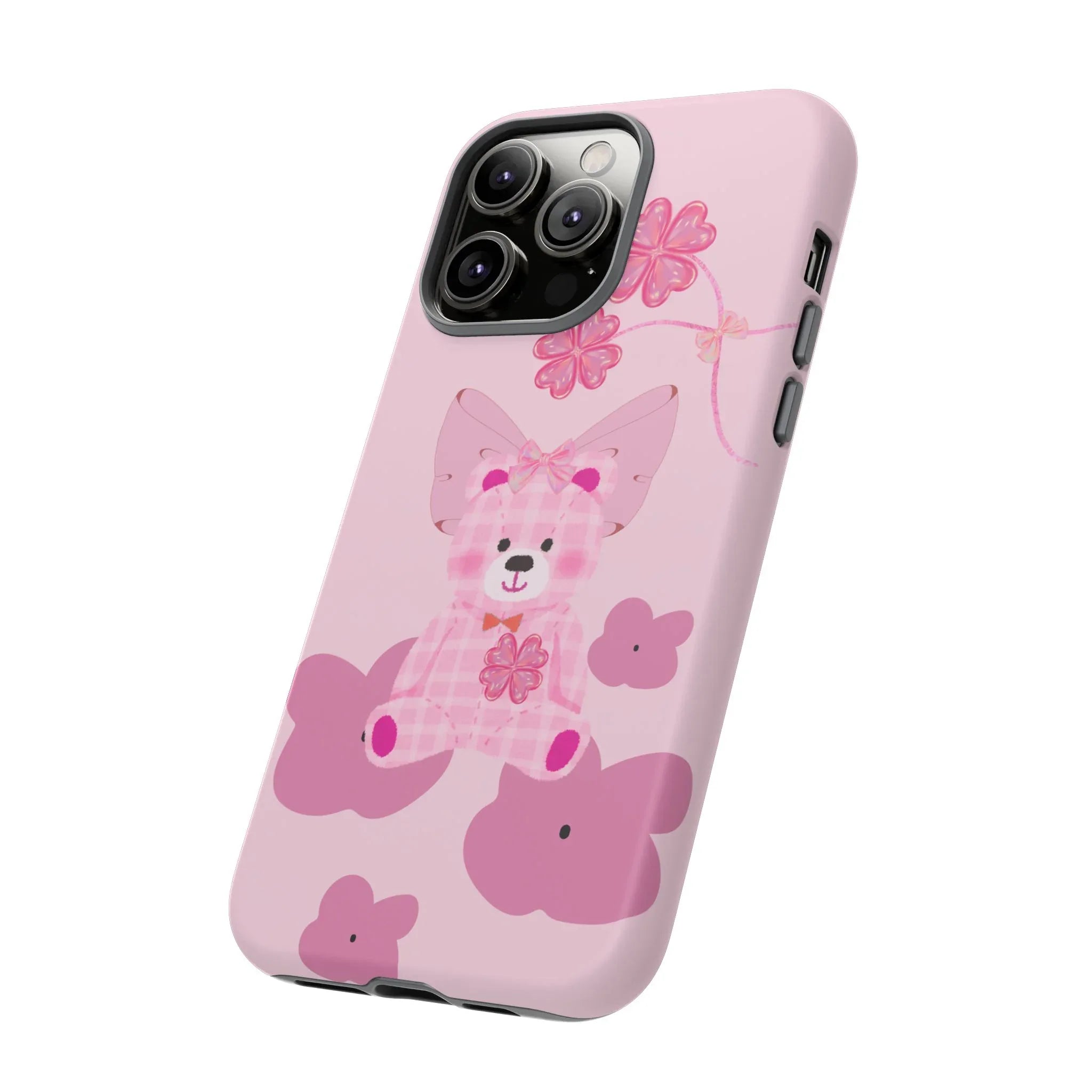 Pink Teddy Bear Phone Cases for iPhone, Pixel and Galaxy - KARARMDESIGN