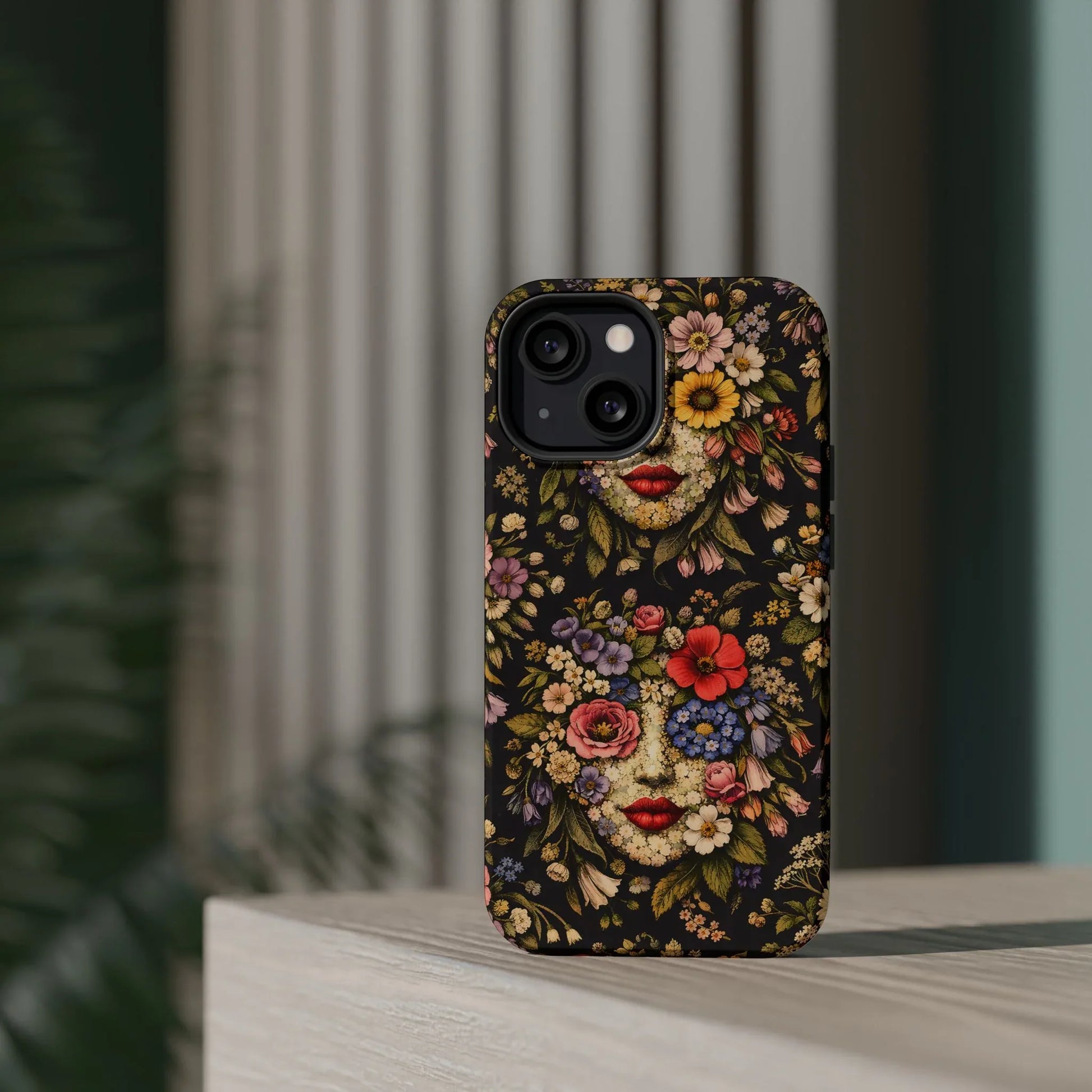 Vintage Flower Face Phone Case for iPhone 13-17 - KARARMDESIGN