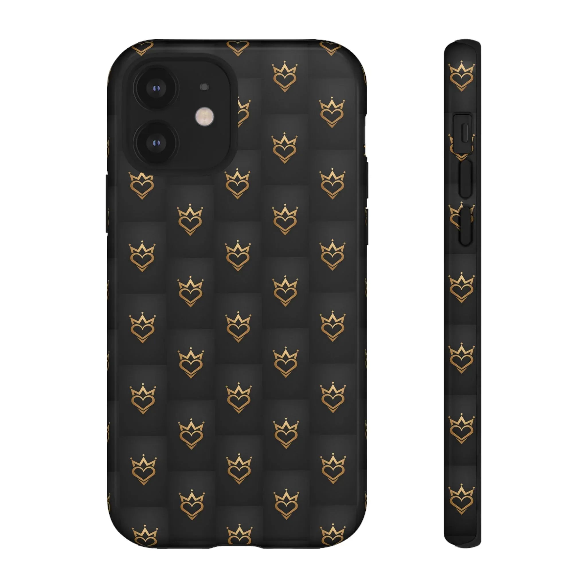 Crowned Heart Doodle Phone Case for iPhone 11-17 & Galaxy S10-S25 - KARARMDESIGN