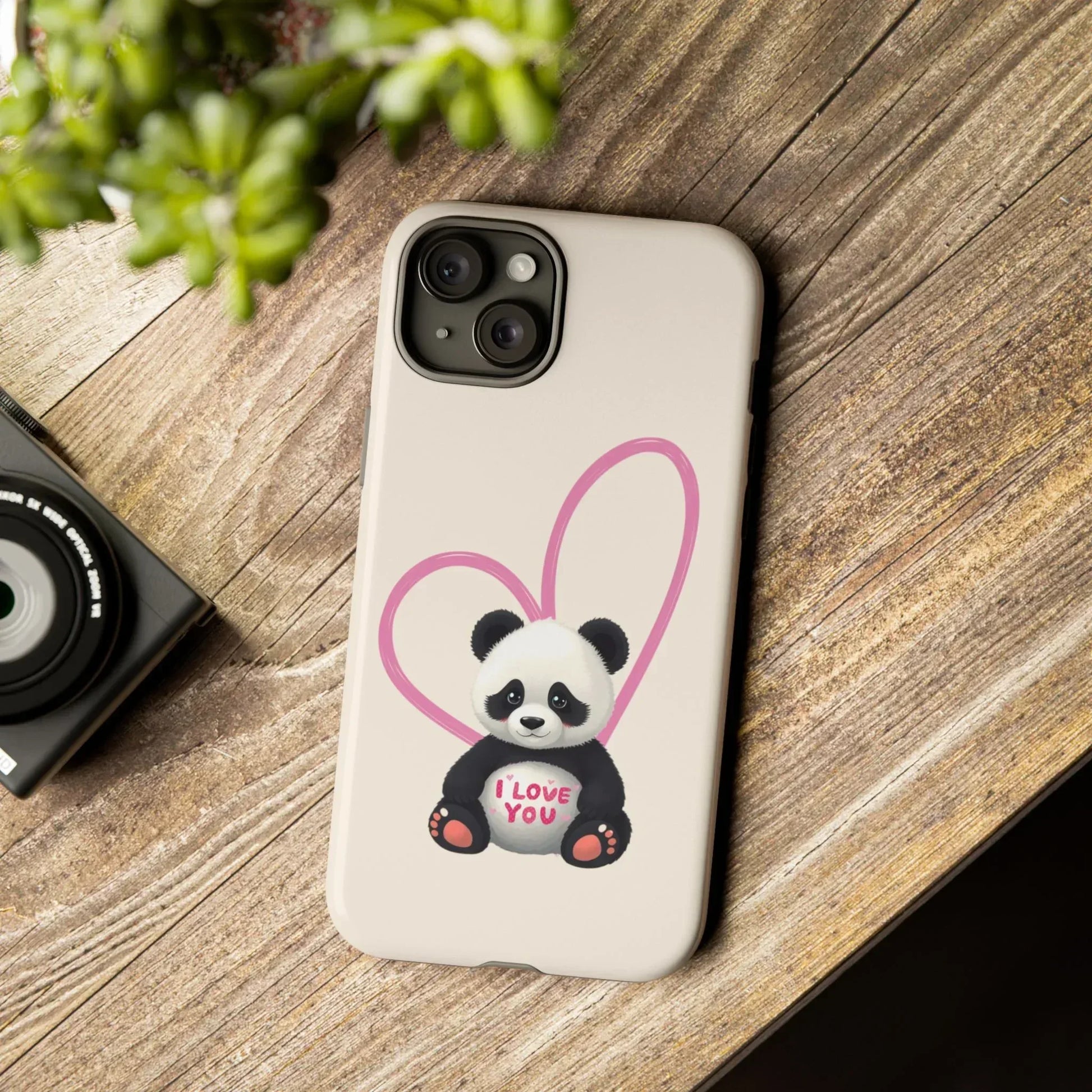 Cute Panda Heart Love Phone Case for iPhone 8-16 - KARARMDESIGN
