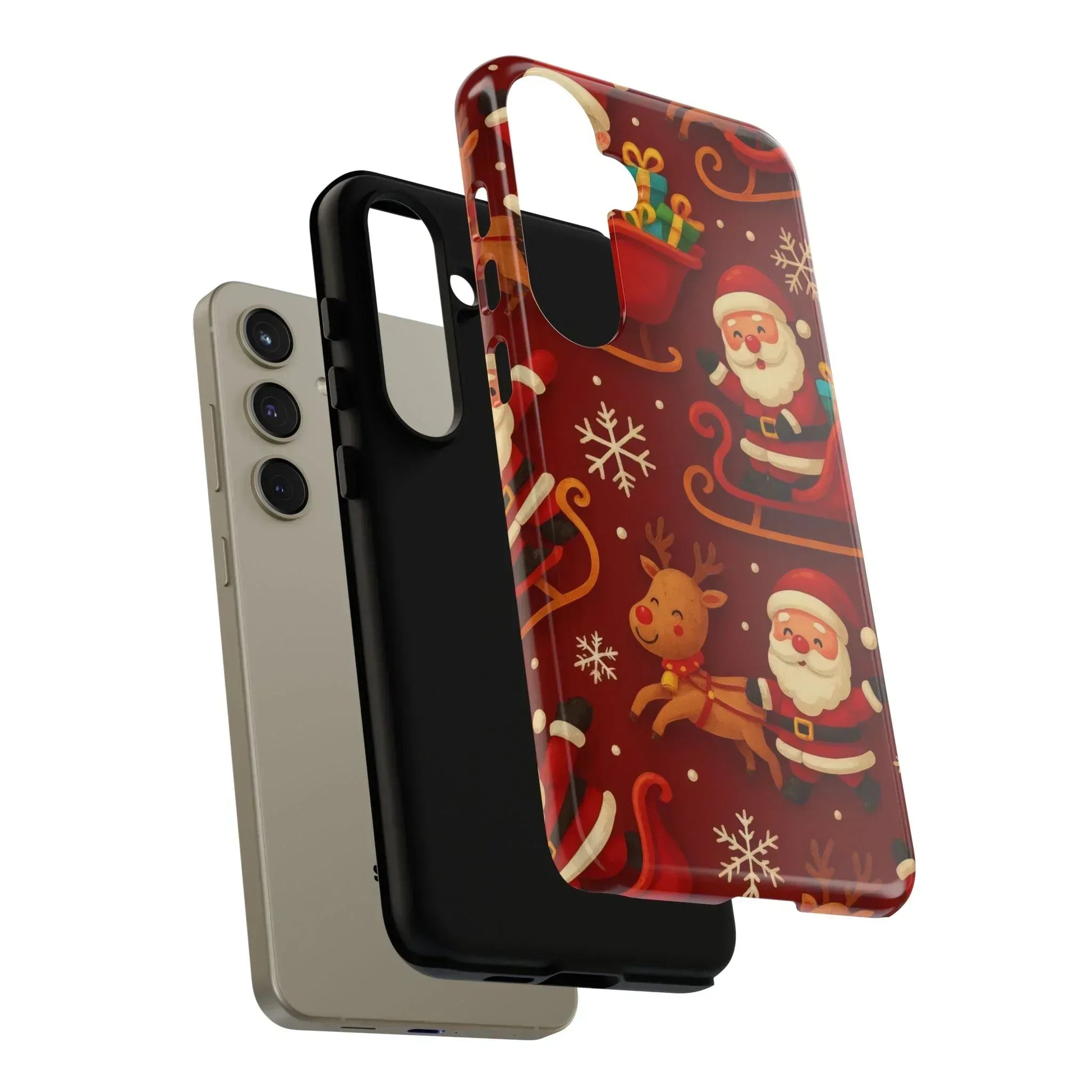 Santa Sleigh Ride Phone Case for iPhone 11-17 and Galaxy S10-S25 - KARARMDESIGN