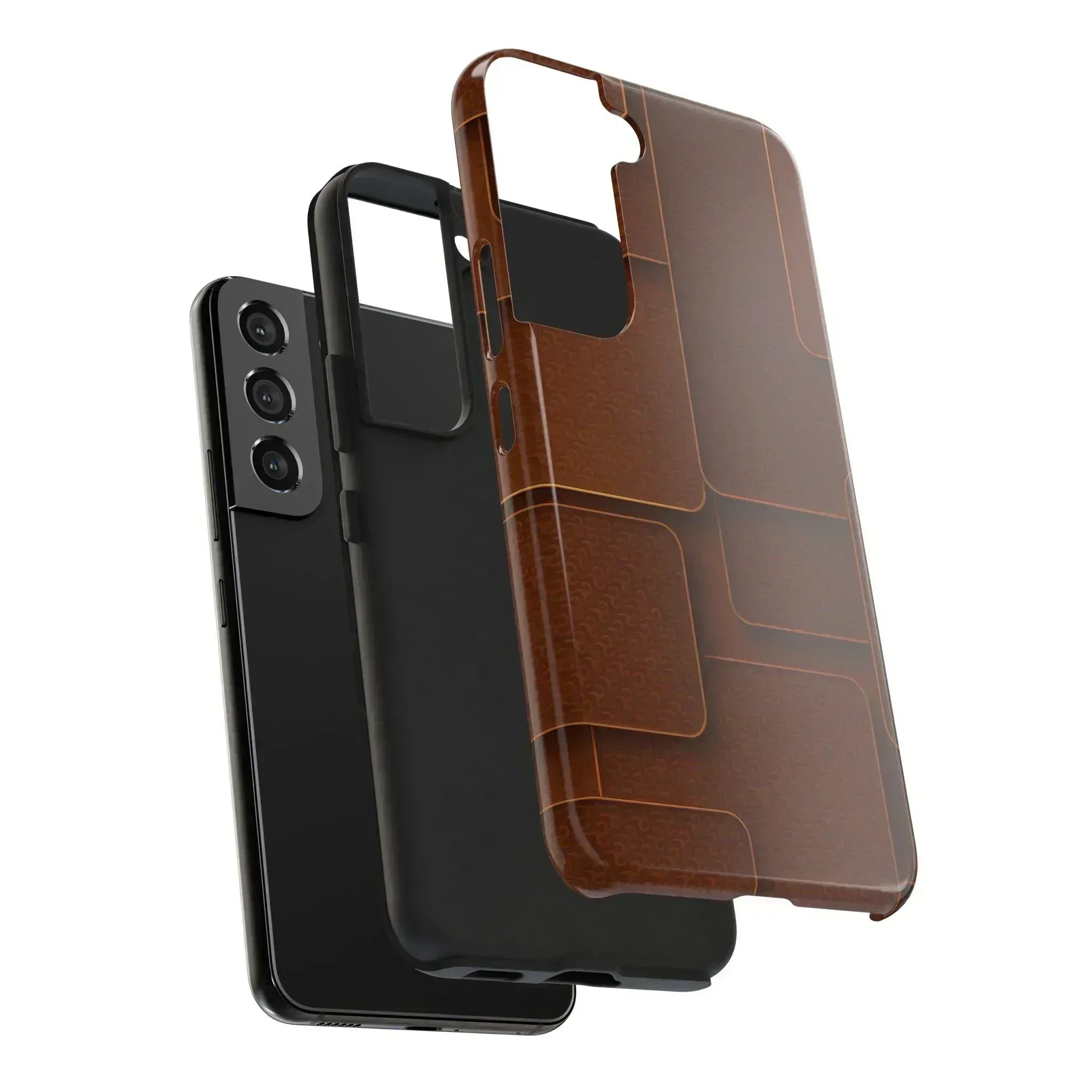 Textured Brown Phone Case for iPhone 7-16 and Samsung Galaxy S21-S24 - KARARMDESIGN