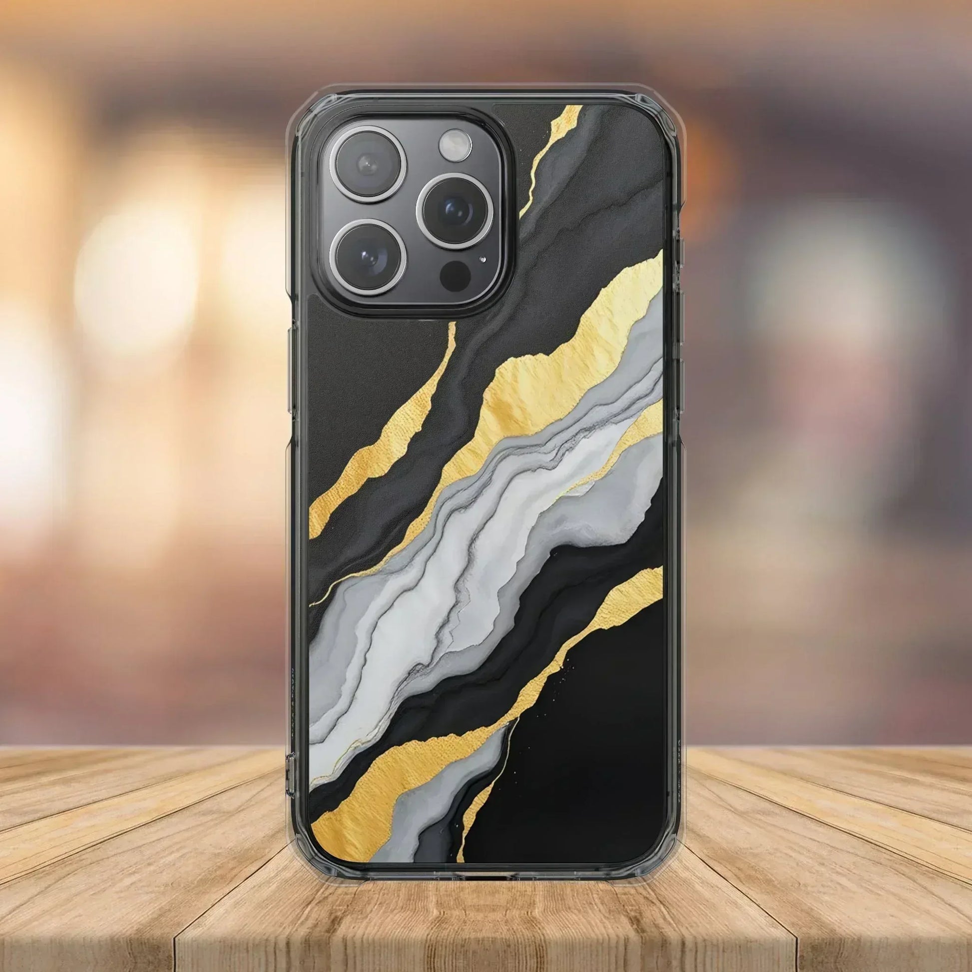 Luxury Black and Gold Marble Magnetic Phone Case for iPhone 14-16 Models - KARARMDESIGN