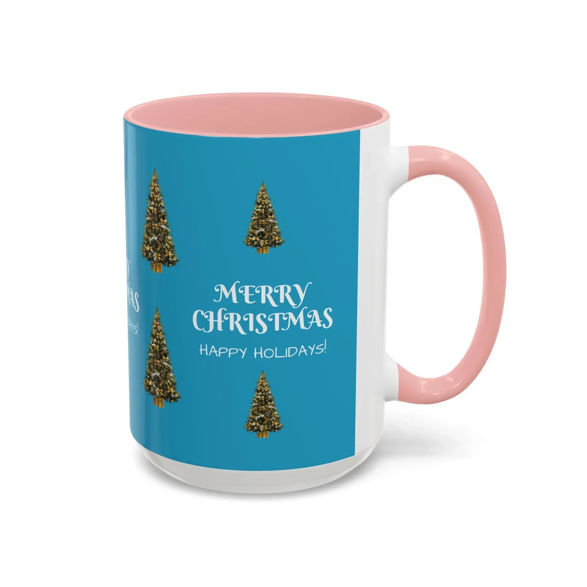 Merry Christmas and Happy Holidays Mug - Accent Coffee Mug (11, 15oz) - KARARMDESIGN