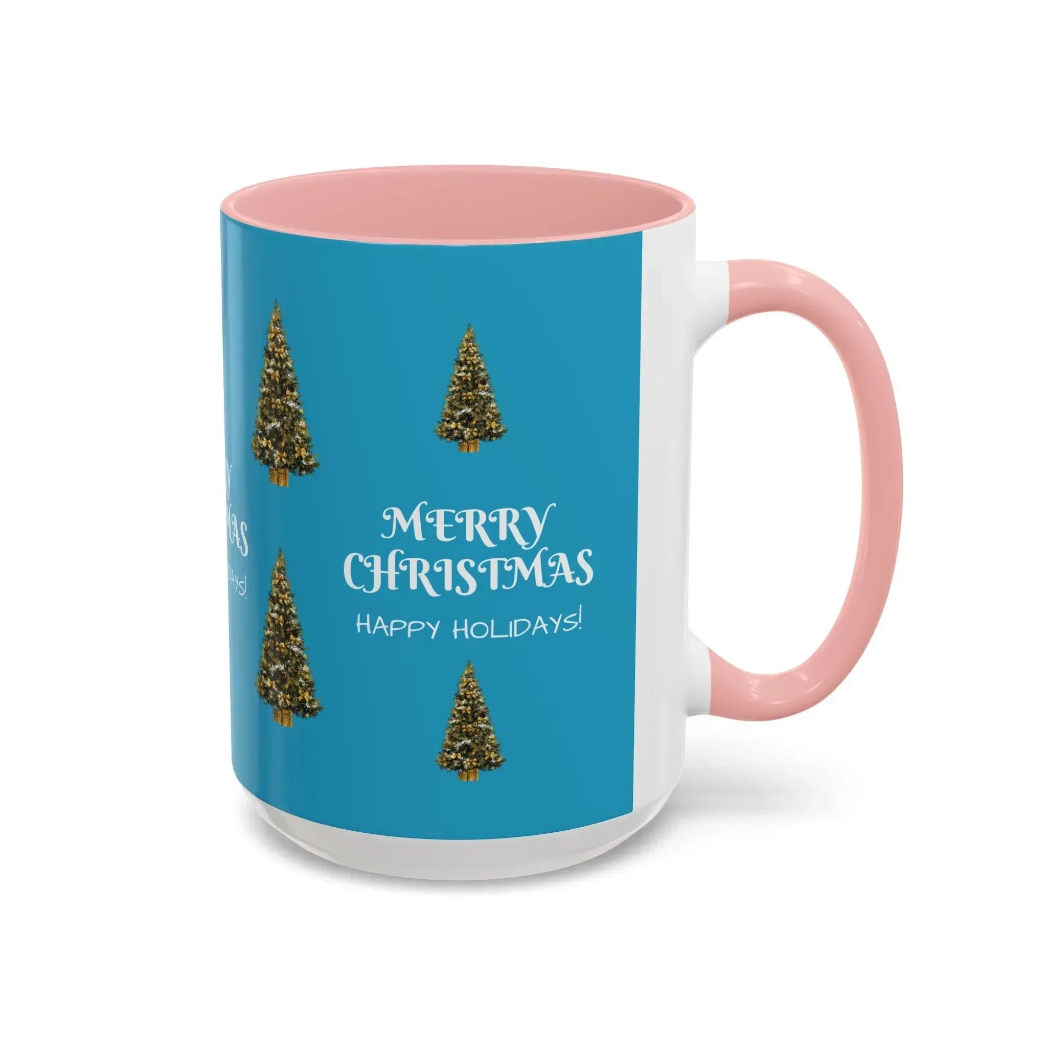 Merry Christmas and Happy Holidays Mug - Accent Coffee Mug (11, 15oz) - KARARMDESIGN