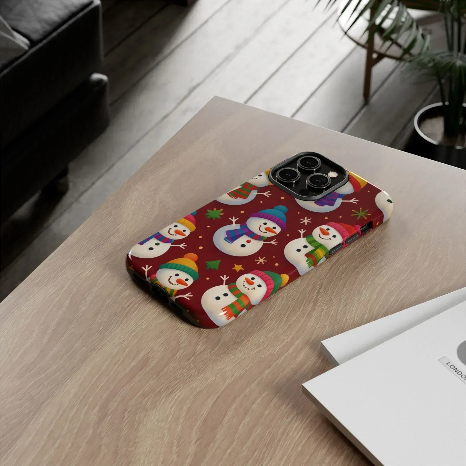 Festive Snowmen Parade Phone Case for iPhone 11–17 and Galaxy S10–S25 - KARARMDESIGN