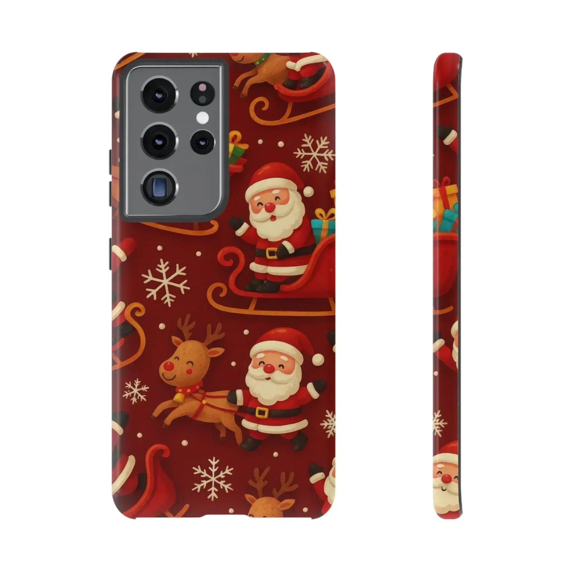 Santa Sleigh Ride Phone Case for iPhone 11-17 and Galaxy S10-S25 - KARARMDESIGN