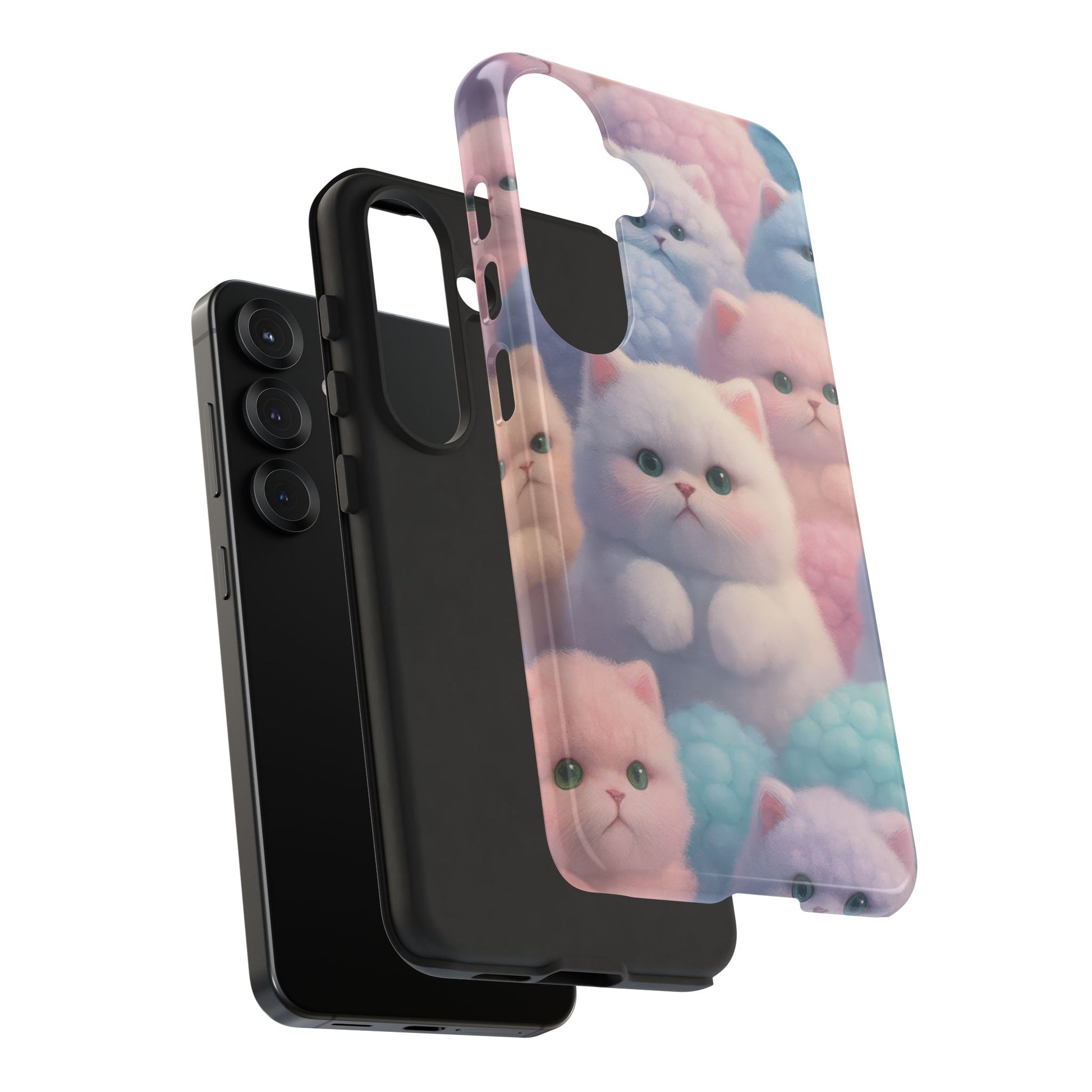 Pastel Kitten Phone Case for iPhone 8-17 and Samsung Galaxy S10-S25 Models - KARARMDESIGN