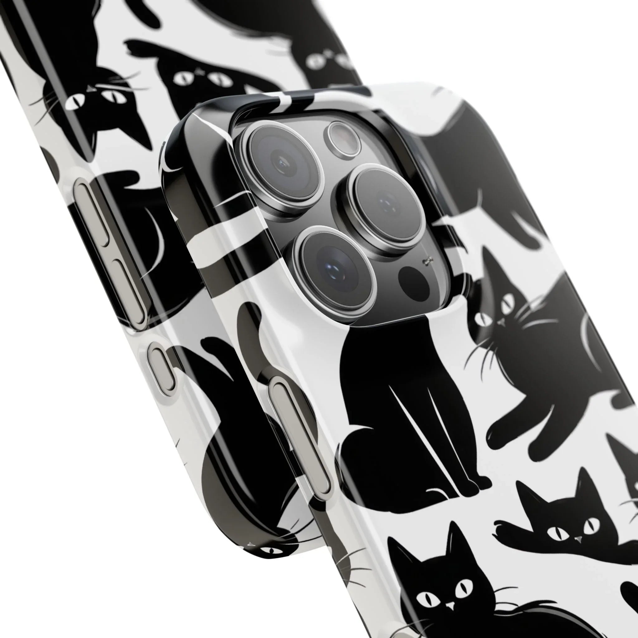 Black Cats Phone Case for iPhone 11-17 and Galaxy S20-S25 - KARARMDESIGN