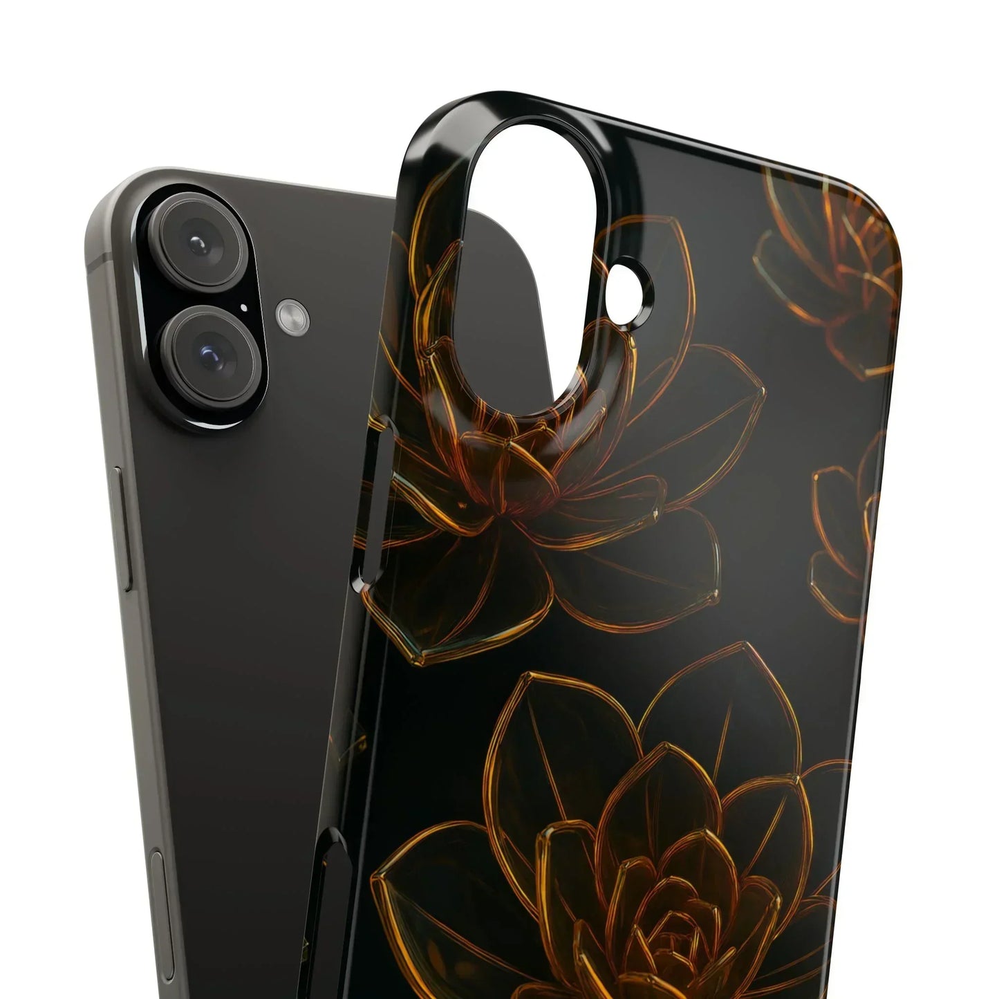 Glass Flower Phone Case for iPhone 7-16 and Galaxy S10-S24 Models