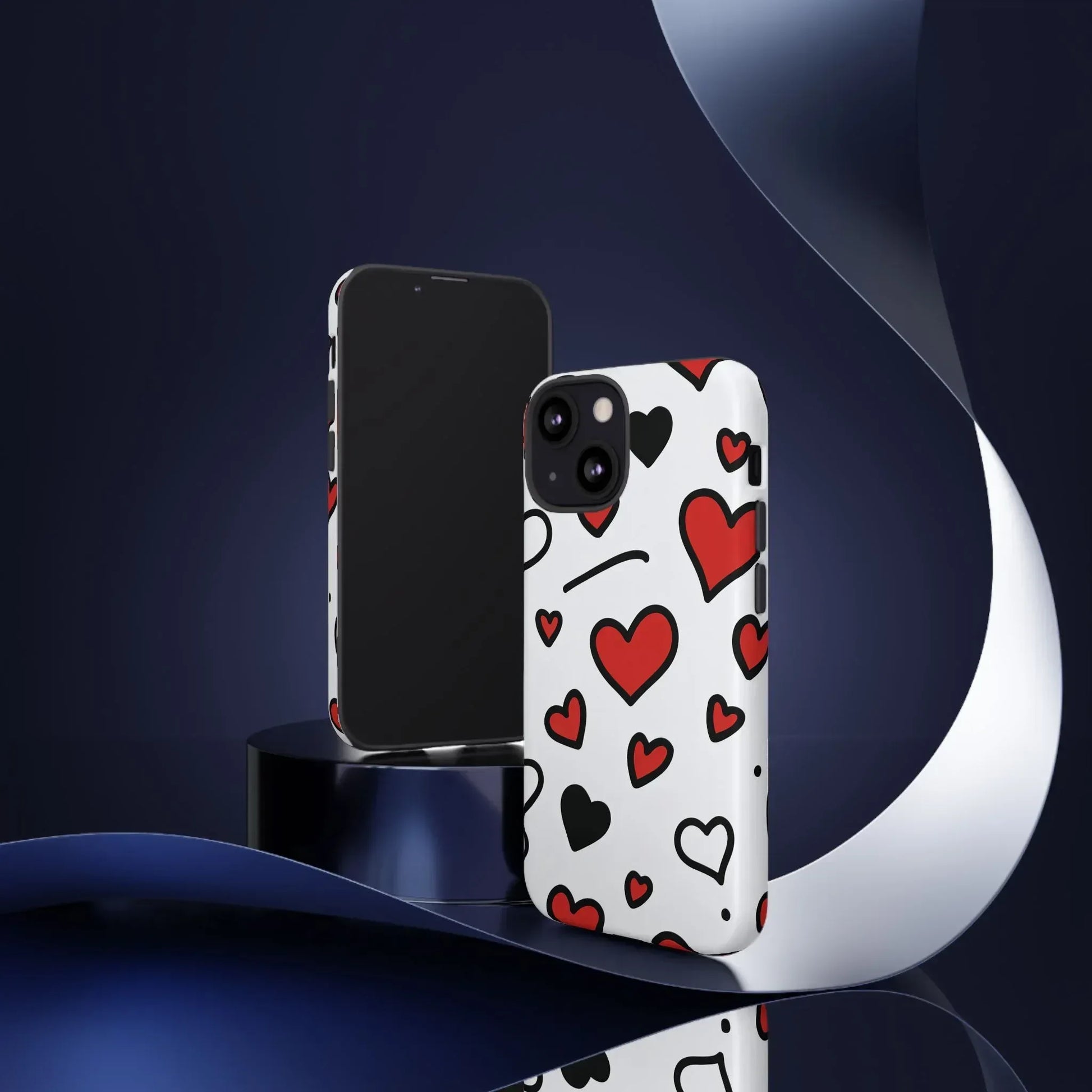 Scattered Hearts Phone Case for iPhone 11-17 and Galaxy S10-S25 - KARARMDESIGN