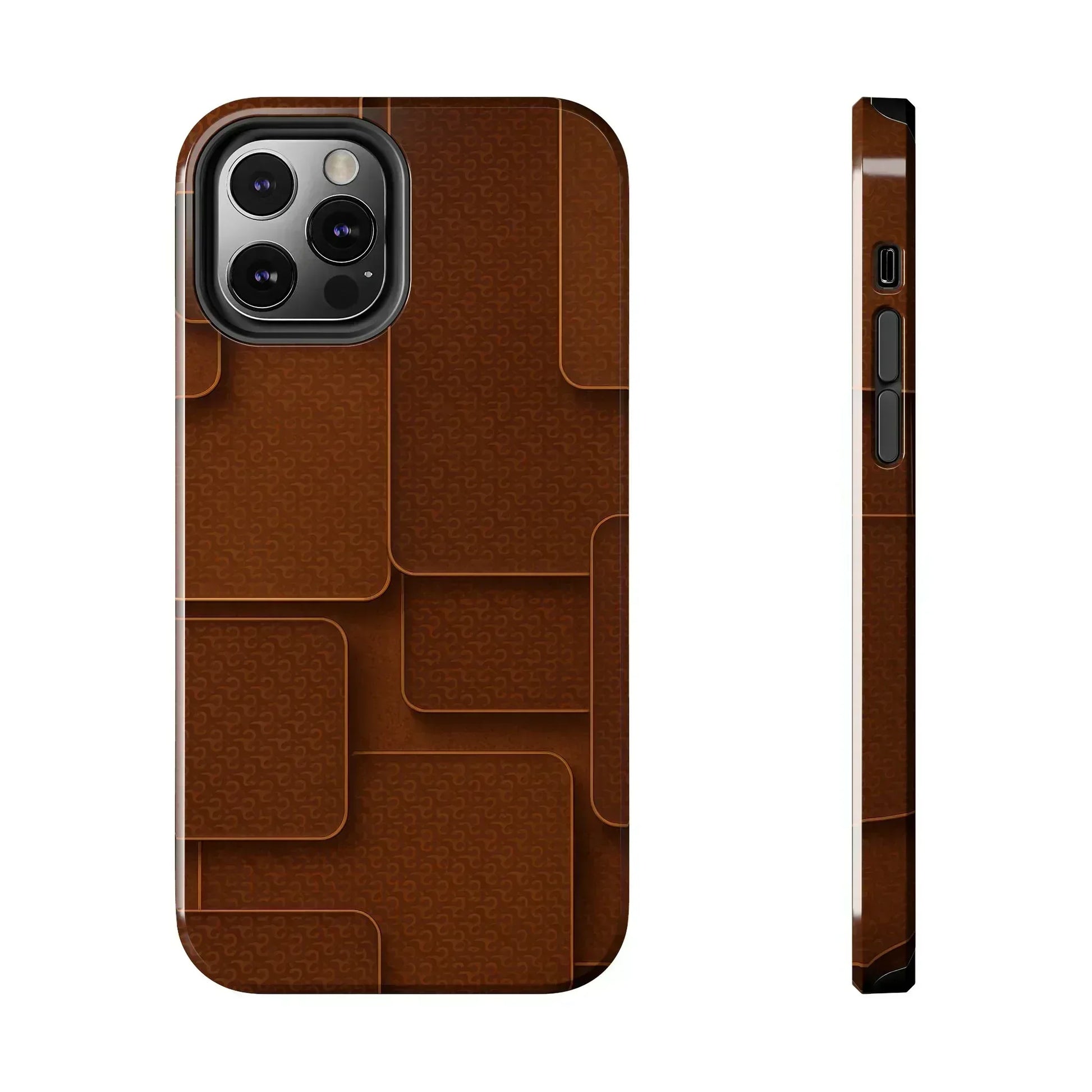 Textured Brown Phone Case for iPhone 7-16 and Samsung Galaxy S21-S24 - KARARMDESIGN