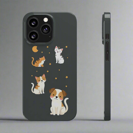Cute Cat and Dog Phone Case for iPhone 7-16 Models - KarArmDesign
