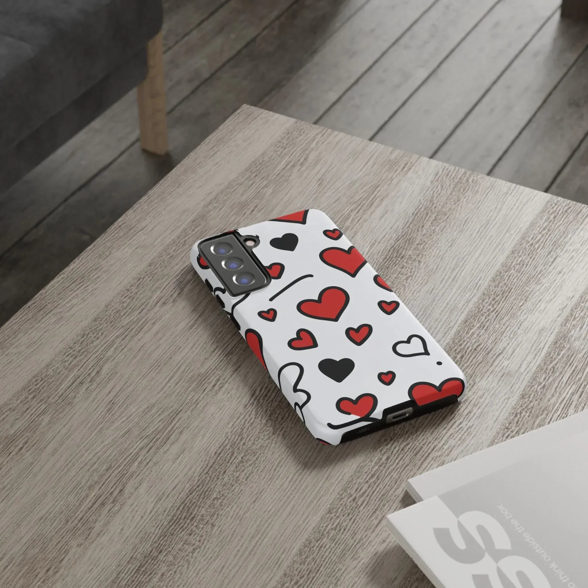 Scattered Hearts Phone Case for iPhone 11-17 and Galaxy S10-S25 - KARARMDESIGN
