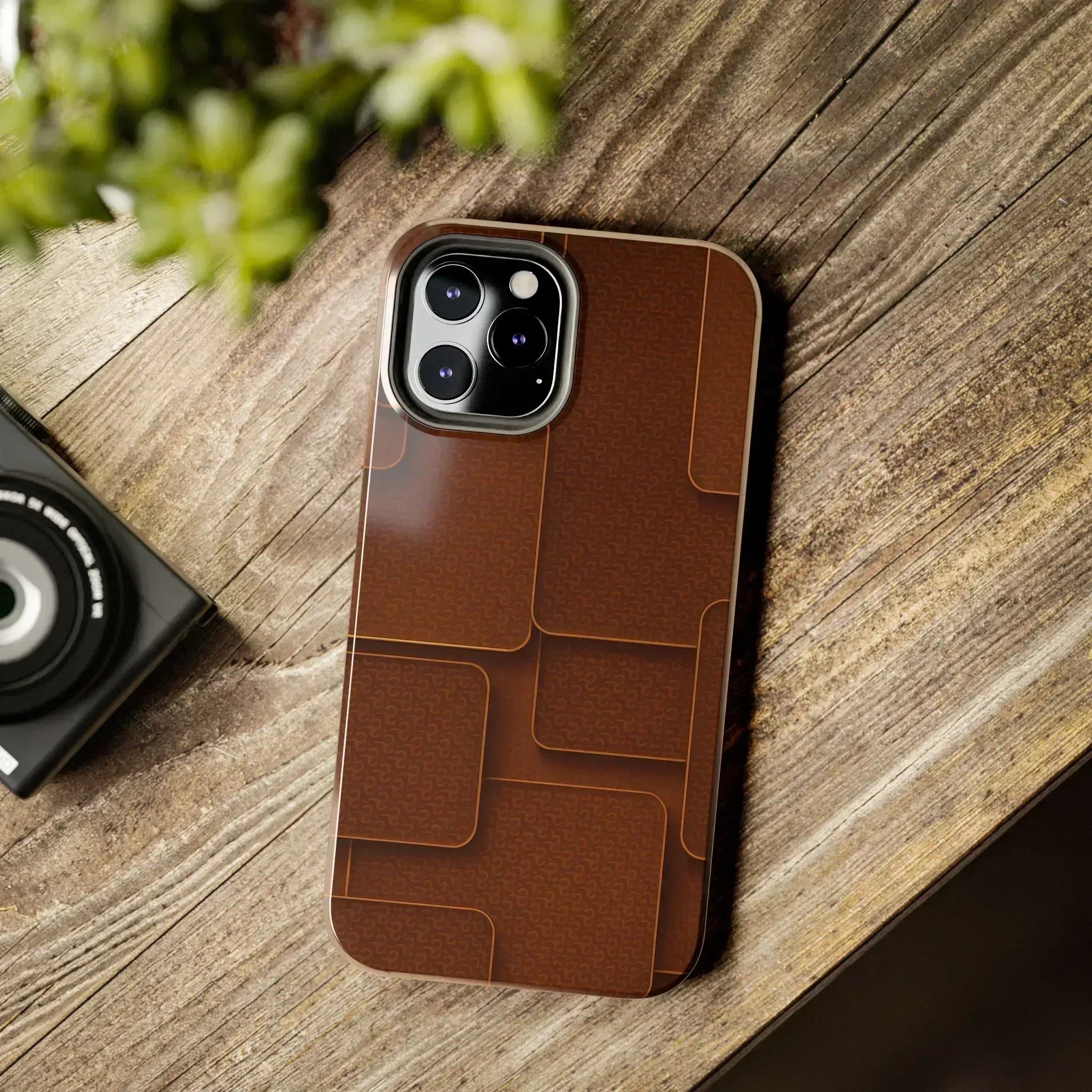 Textured Brown Phone Case for iPhone 7-16 and Samsung Galaxy S21-S24 - KARARMDESIGN
