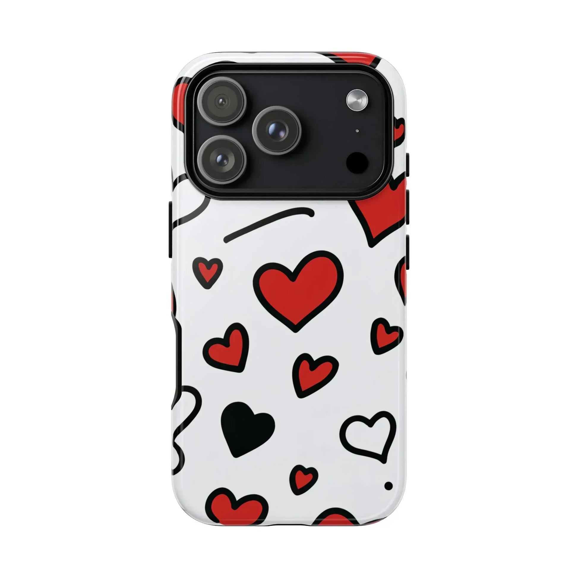 Scattered Hearts Phone Case for iPhone 11-17 and Galaxy S10-S25 - KARARMDESIGN