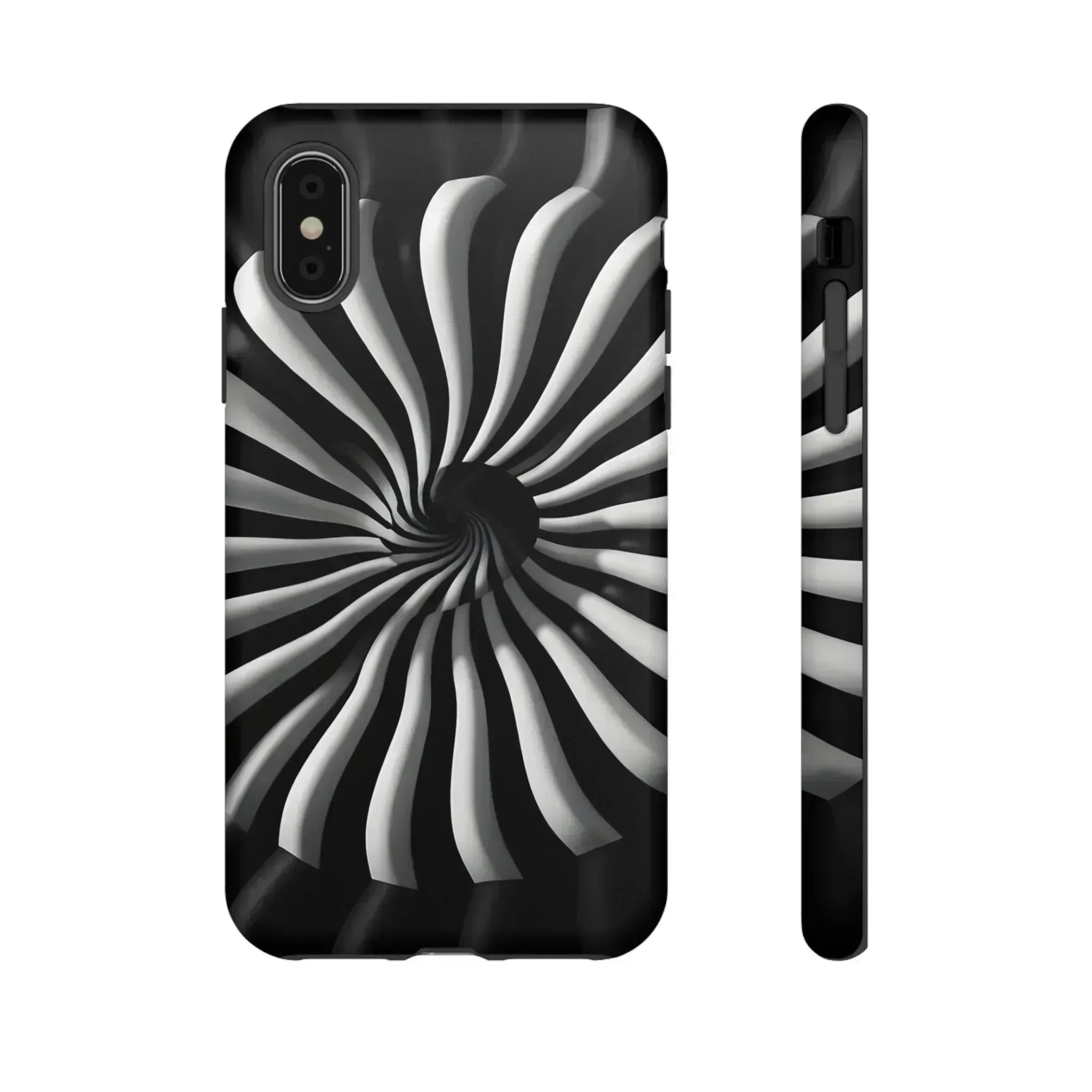 Hypnotic Black and White Spiral Phone Case for iPhone & Galaxy - KARARMDESIGN
