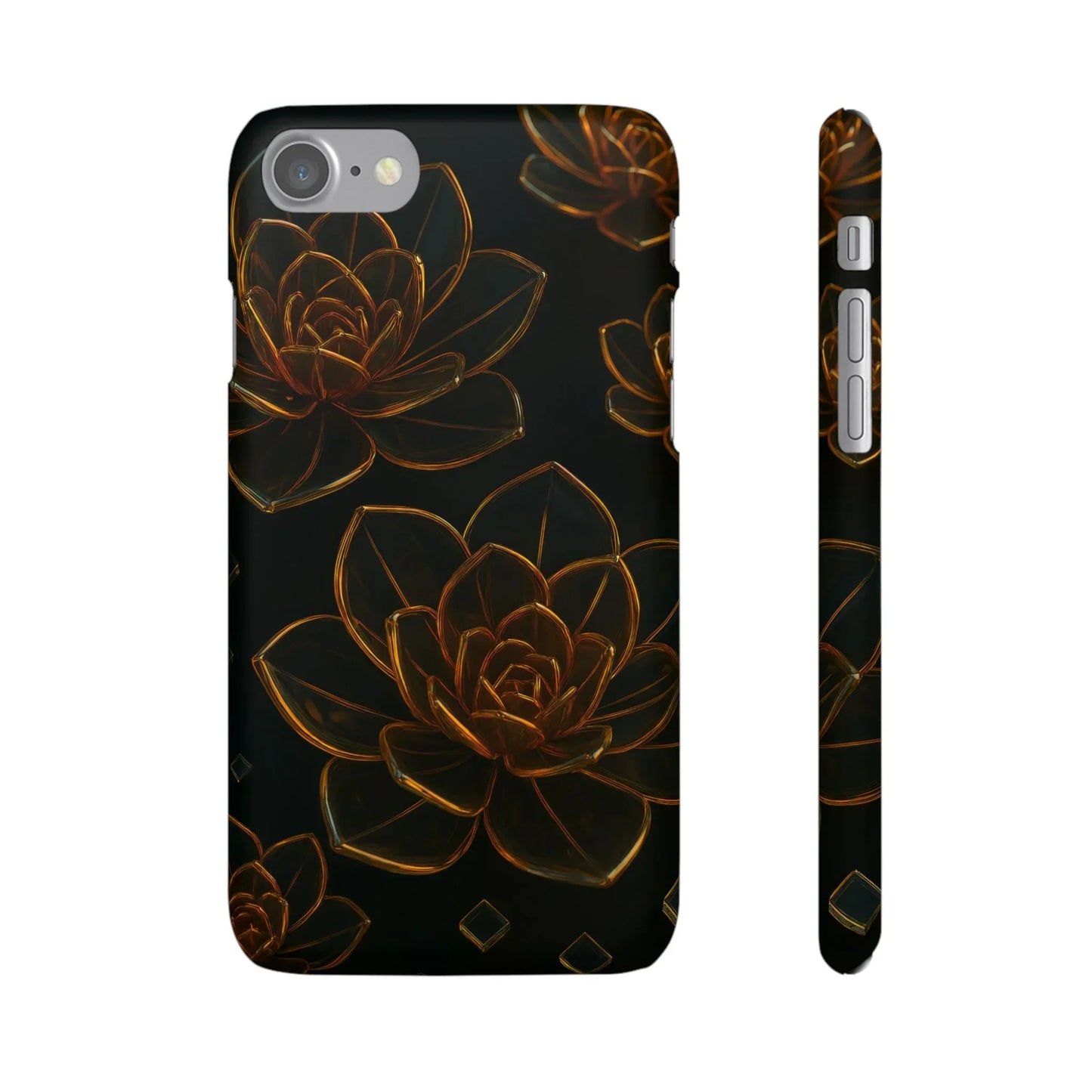 Glass Flower Phone Case for iPhone 7-16 and Galaxy S10-S24 Models