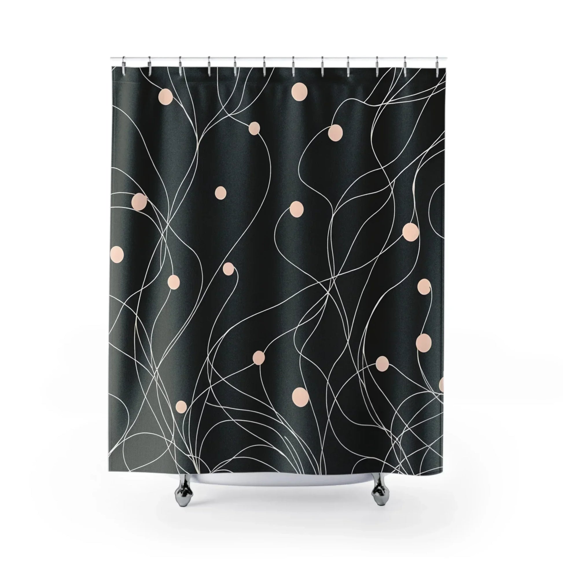 Abstract Black Shower Curtain - KarArmDesign