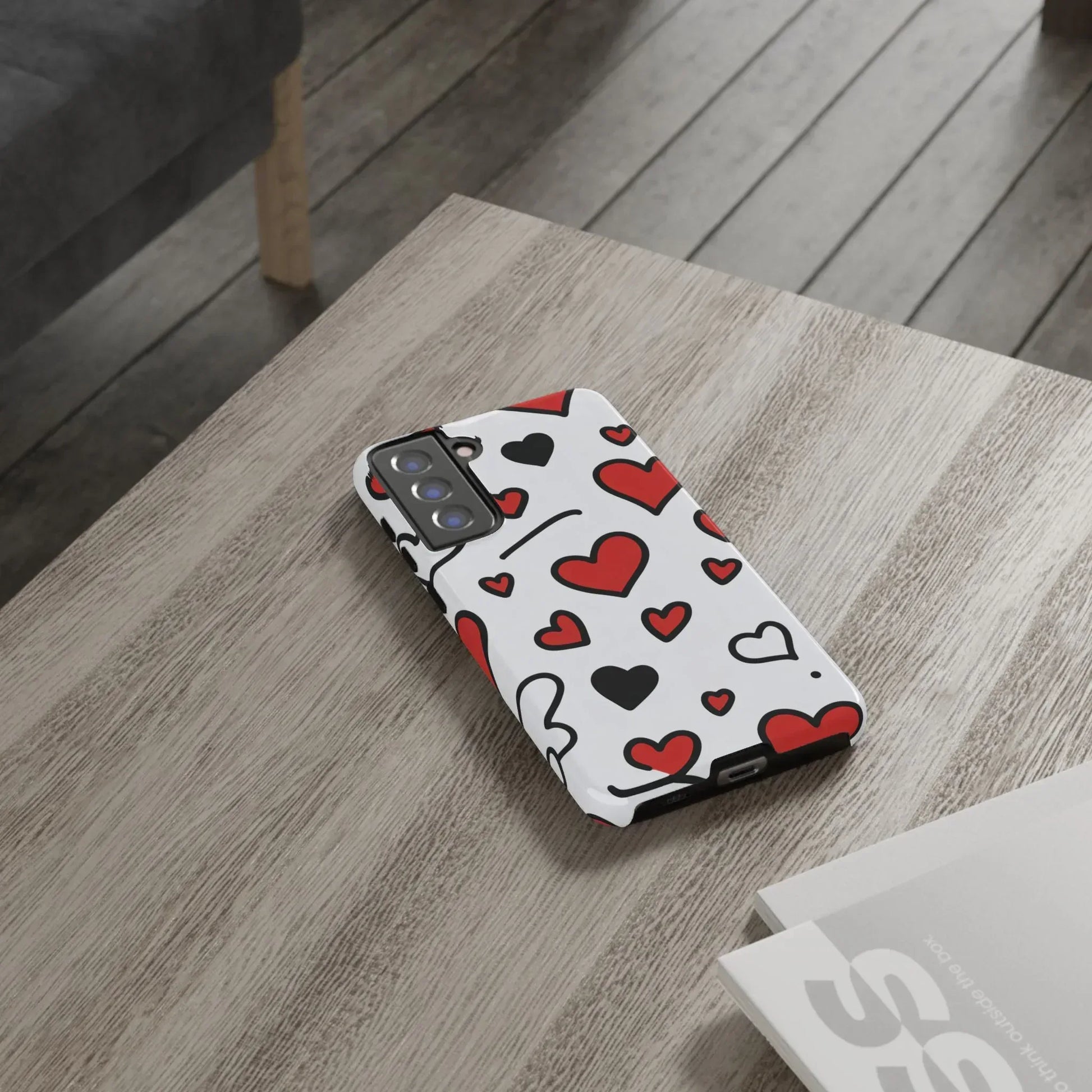 Scattered Hearts Phone Case for iPhone 11-17 and Galaxy S10-S25 - KARARMDESIGN