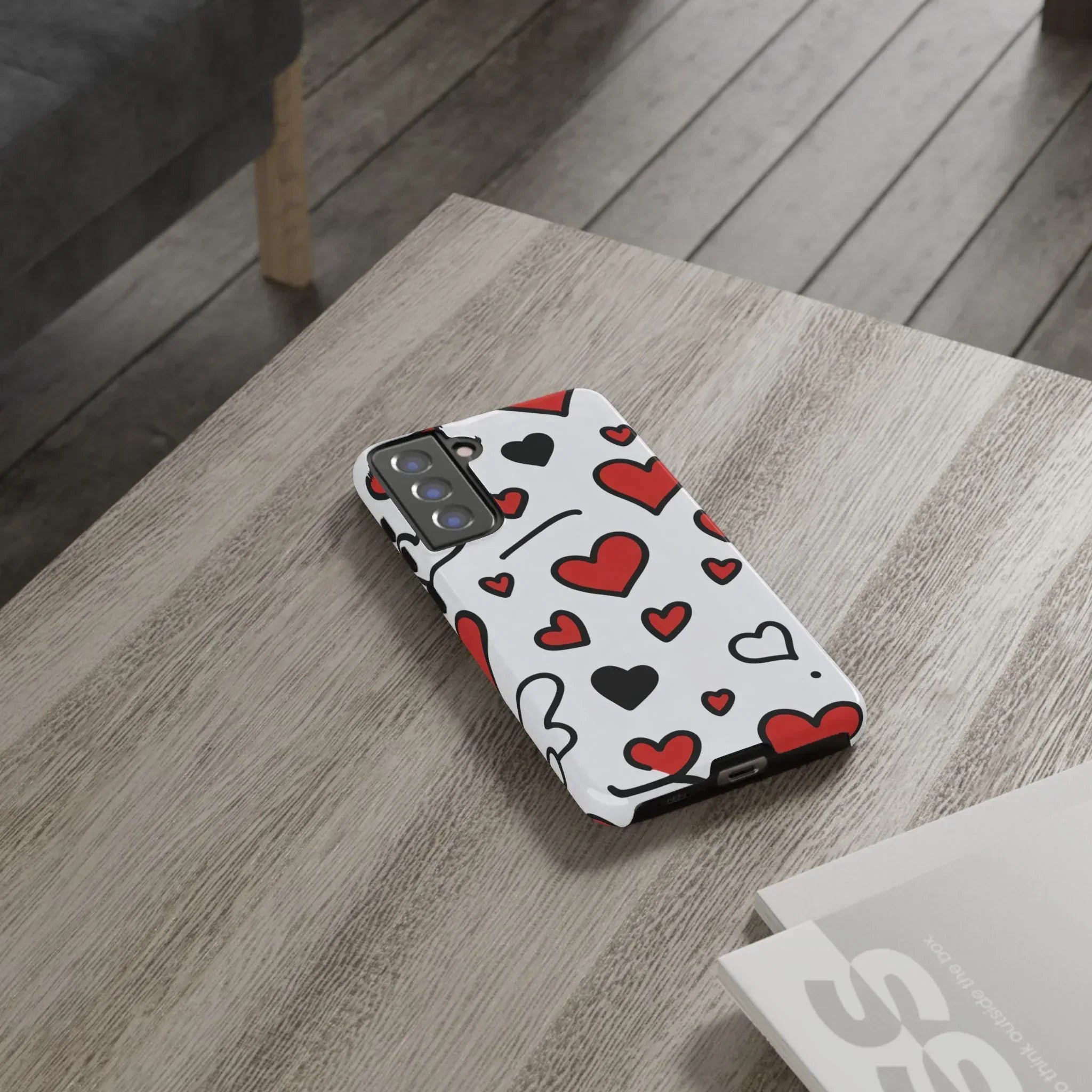 Scattered Hearts Phone Case for iPhone 11-17 and Galaxy S10-S25 - KARARMDESIGN