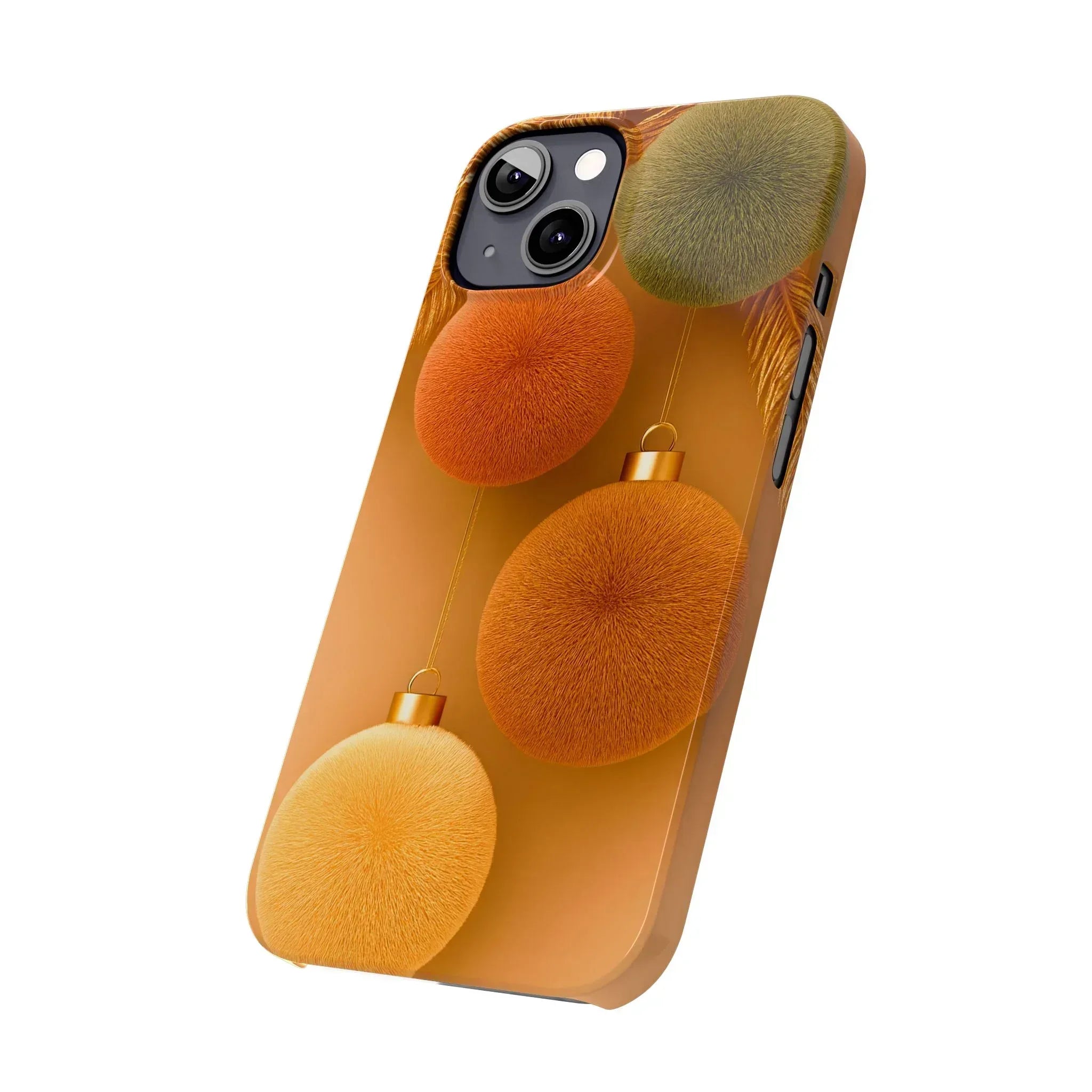 Golden Fuzz Ornaments Phone Case for iPhone 11-17 - KARARMDESIGN