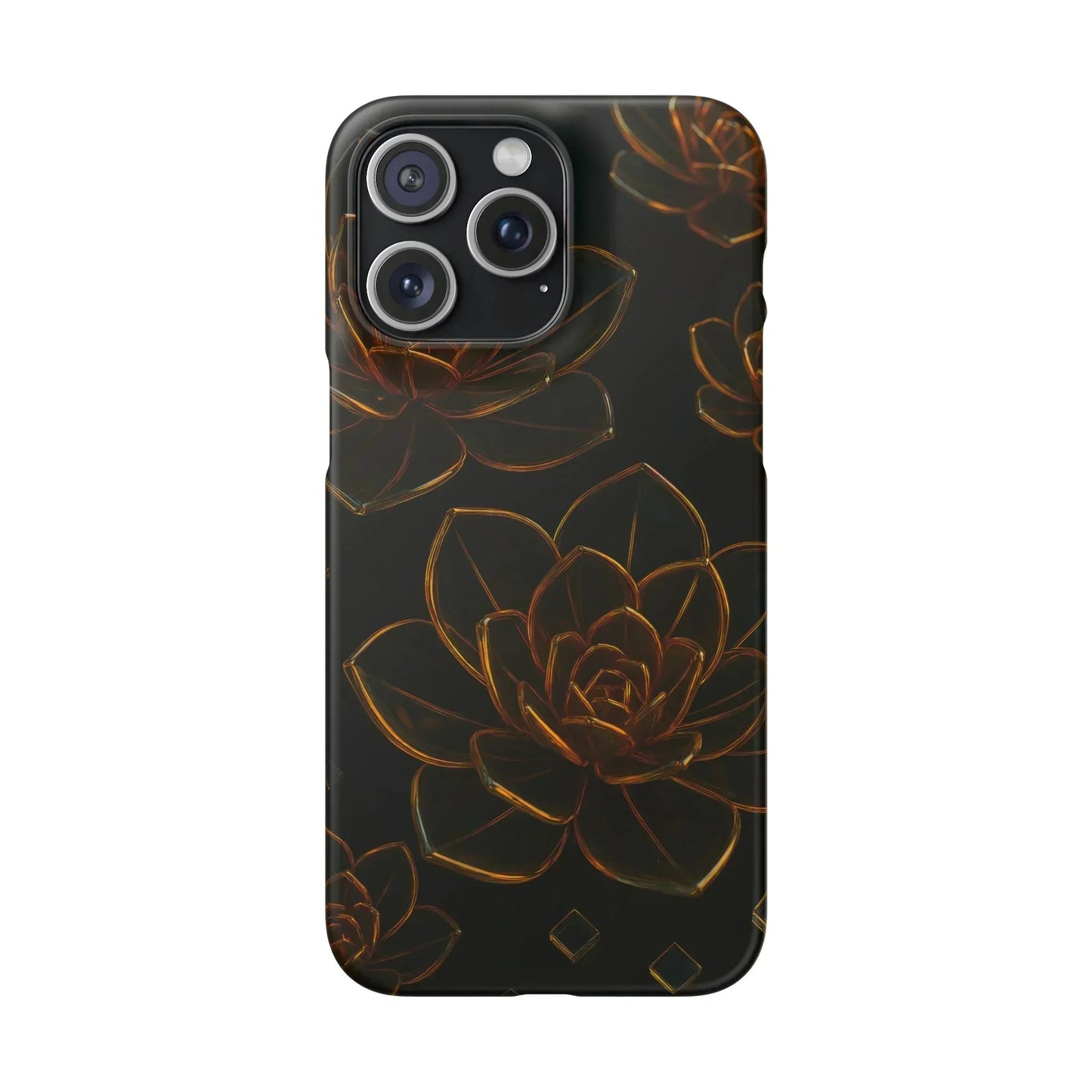 Glass Flower Phone Case for iPhone 7-16 and Galaxy S10-S24 Models