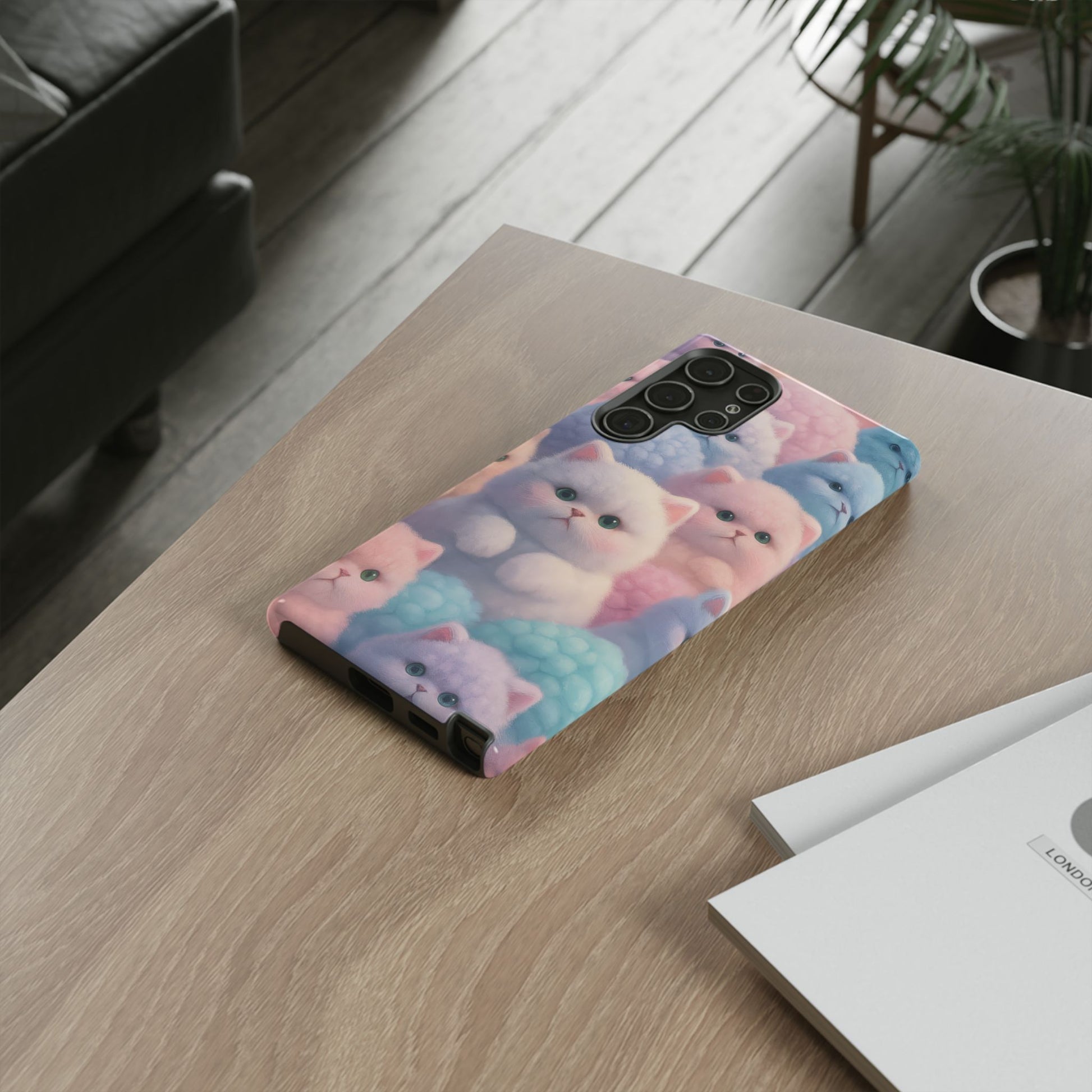 Pastel Kitten Phone Case for iPhone 8-17 and Samsung Galaxy S10-S25 Models - KARARMDESIGN