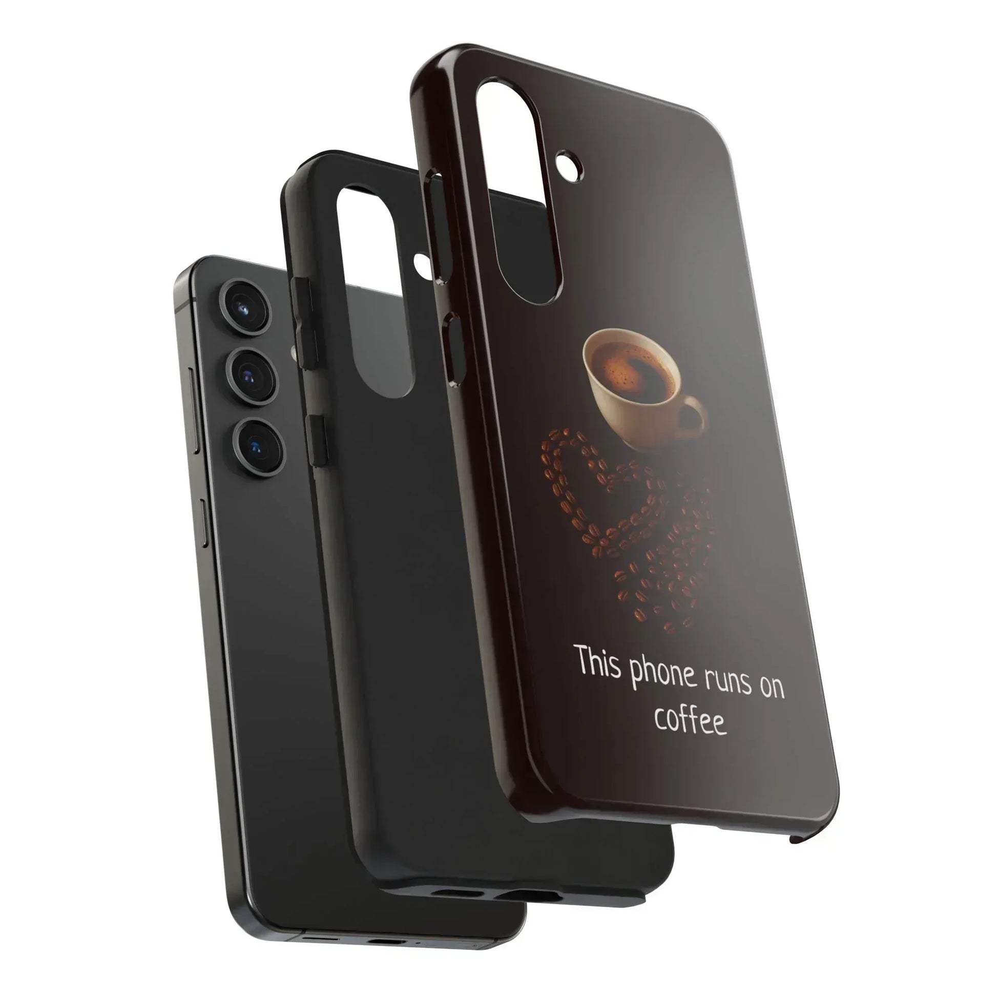 This Phone Runs On Coffee Quote Phone Case for iPhone and Galaxy - KARARMDESIGN