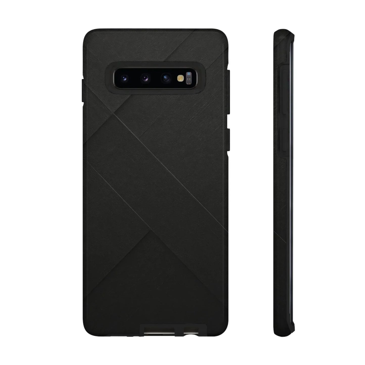 Matte Black Diagonal Line Phone Case for iPhone 8-16 and Galaxy S10-S25 Models - KarArmDesign