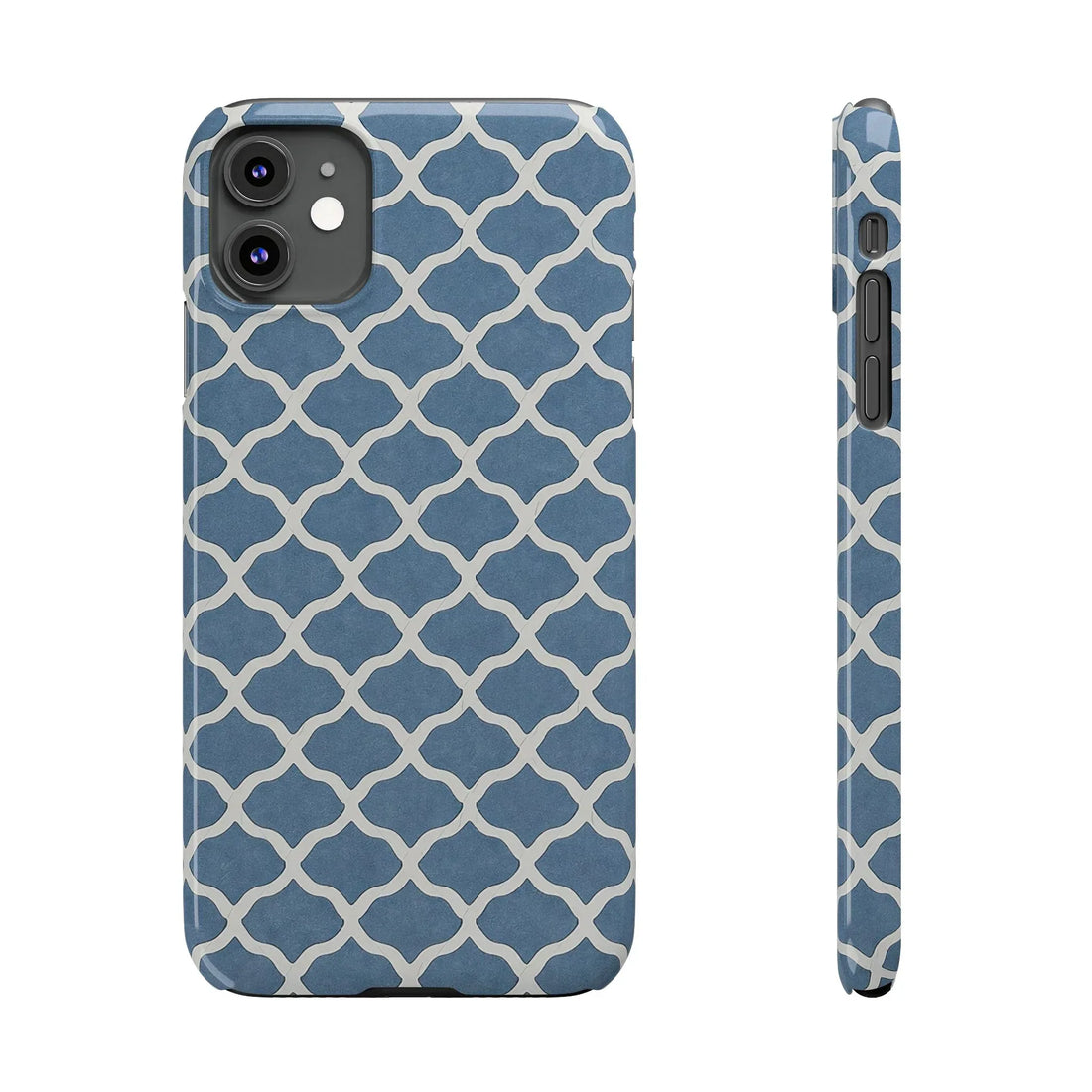 Azure Lattice Pattern Phone Case Slim Phone Cases for iPhone 11-17 - KARARMDESIGN