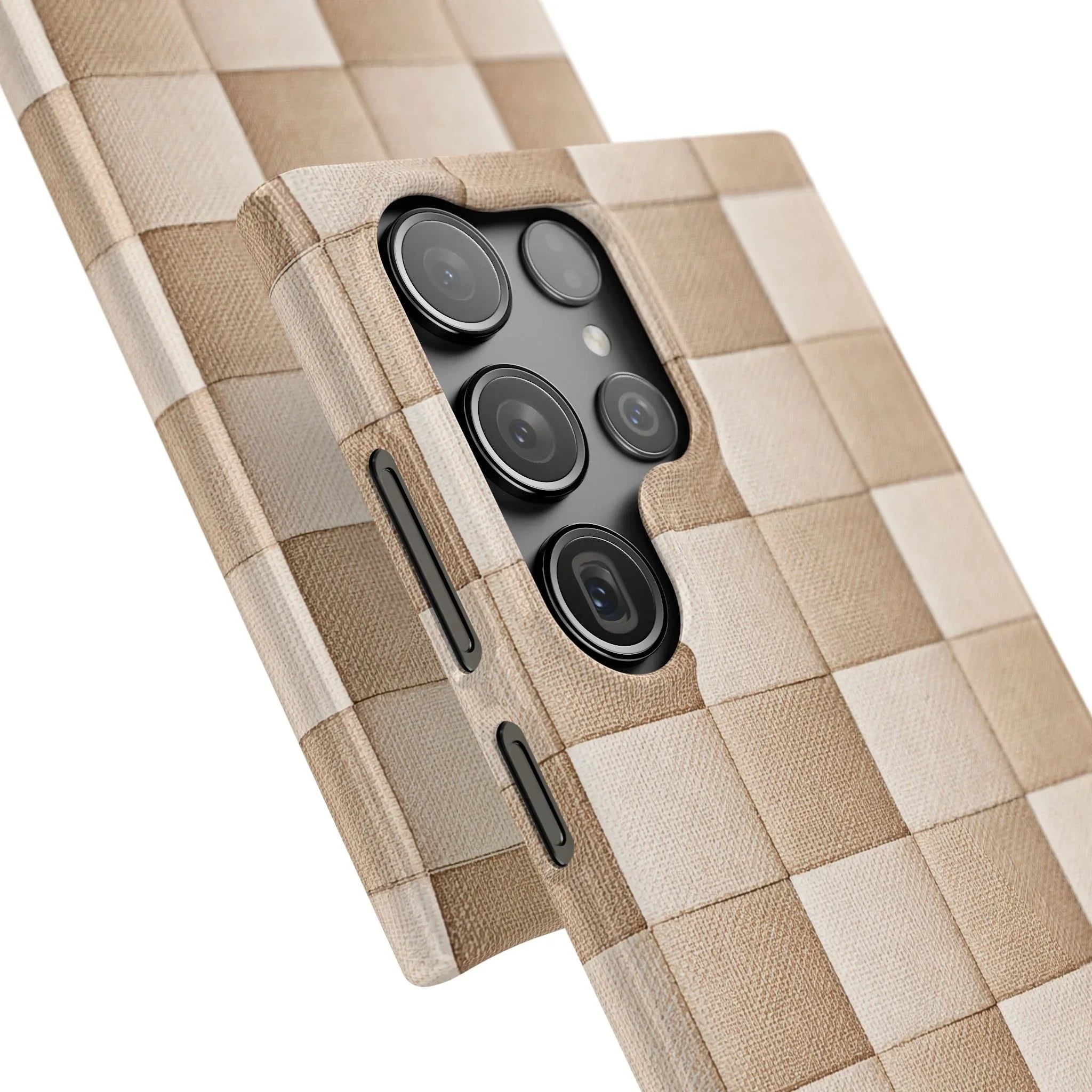 Beige Woven Phone Case for iPhone 11-17 and Galaxy S20-S25 - KARARMDESIGN