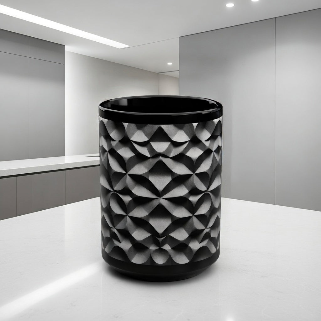 "KARARMDESIGN Signature Style" – Uniquely Textured Black Mug