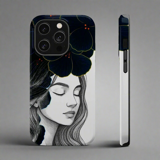 Dark Floral Elegance Phone Case for iPhone 13-16 Models - KarArmDesign