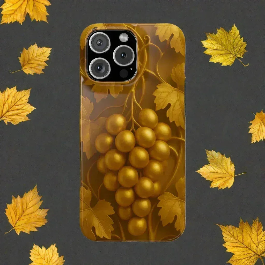 Golden Grapes Phone Case for iPhone 8–16 - KARARMDESIGN