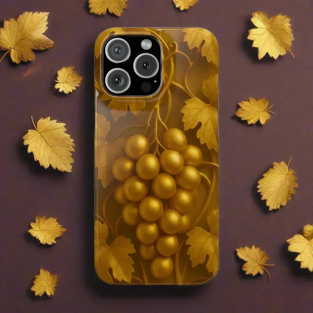 Golden Grapes Phone Case for iPhone 8–16 - KARARMDESIGN