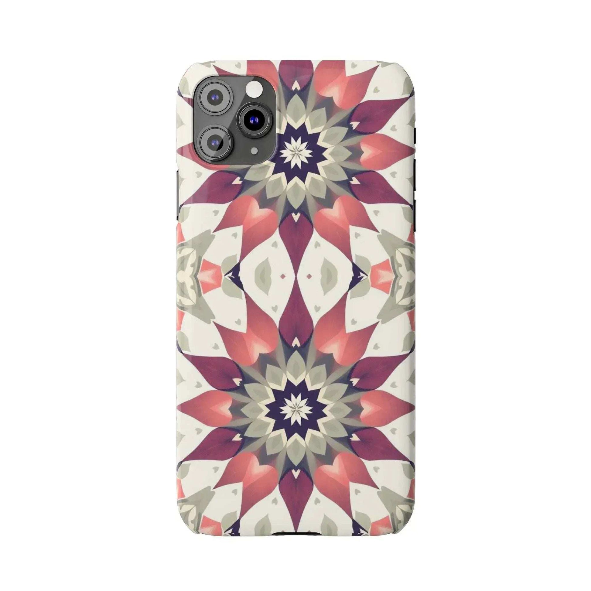 Burgundy Mandala Phone Case for iPhone 11-17 - KARARMDESIGN