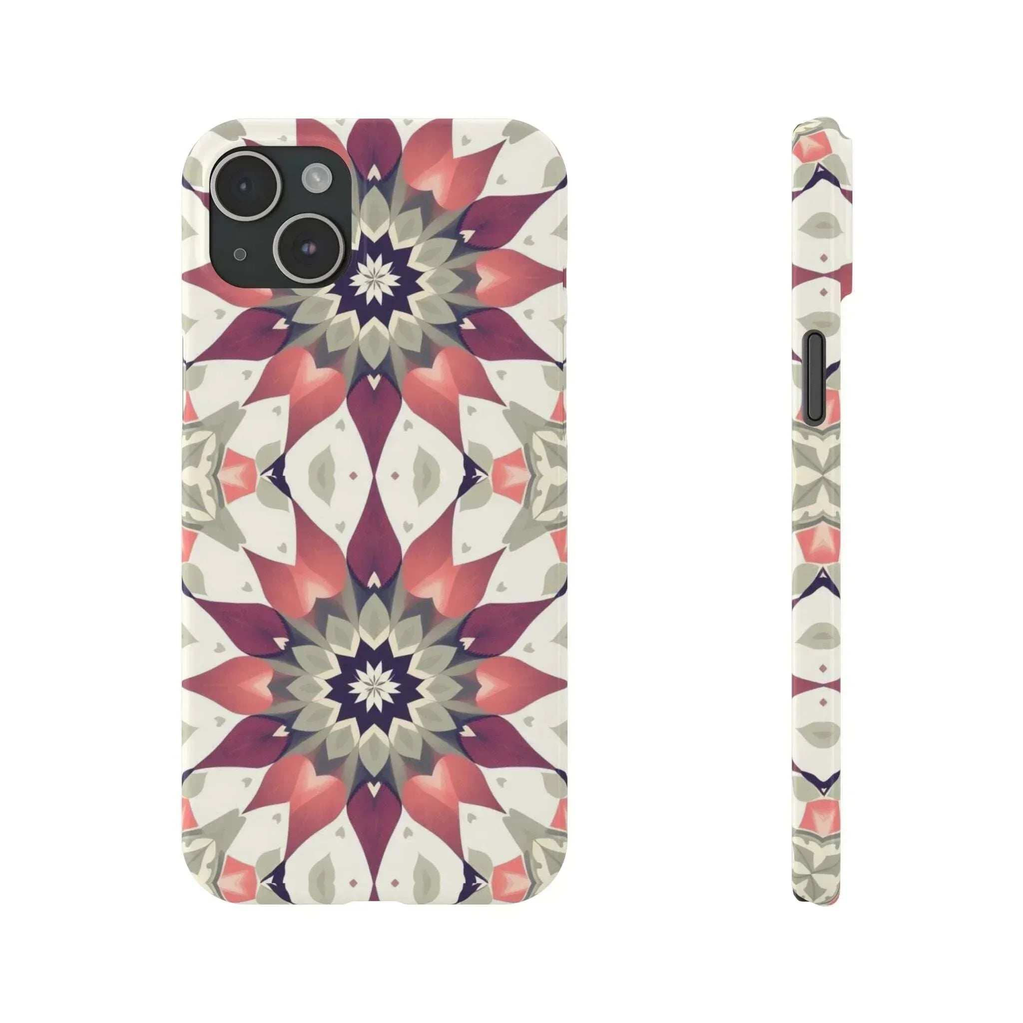 Burgundy Mandala Phone Case for iPhone 11-17 - KARARMDESIGN