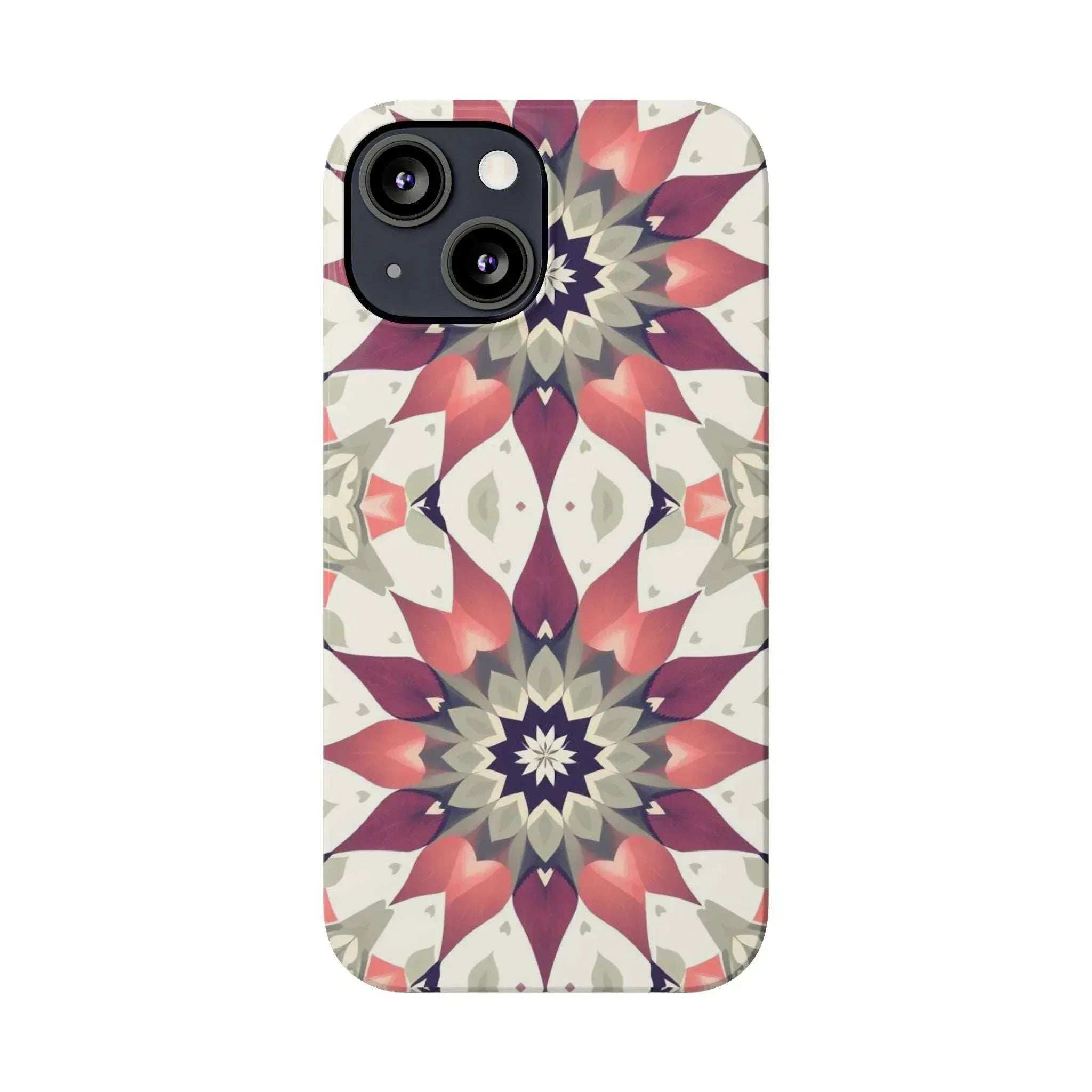 Burgundy Mandala Phone Case for iPhone 11-17 - KARARMDESIGN