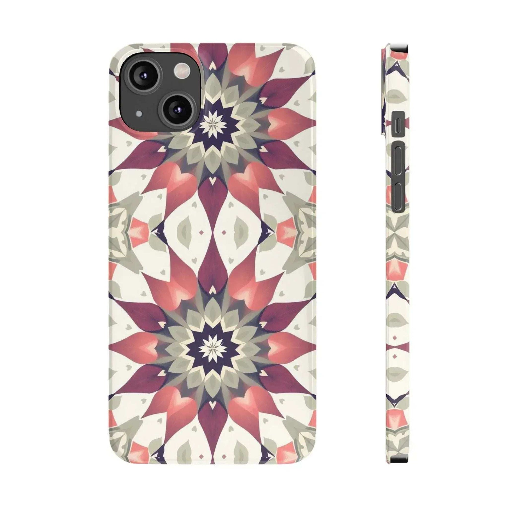 Burgundy Mandala Phone Case for iPhone 11-17 - KARARMDESIGN