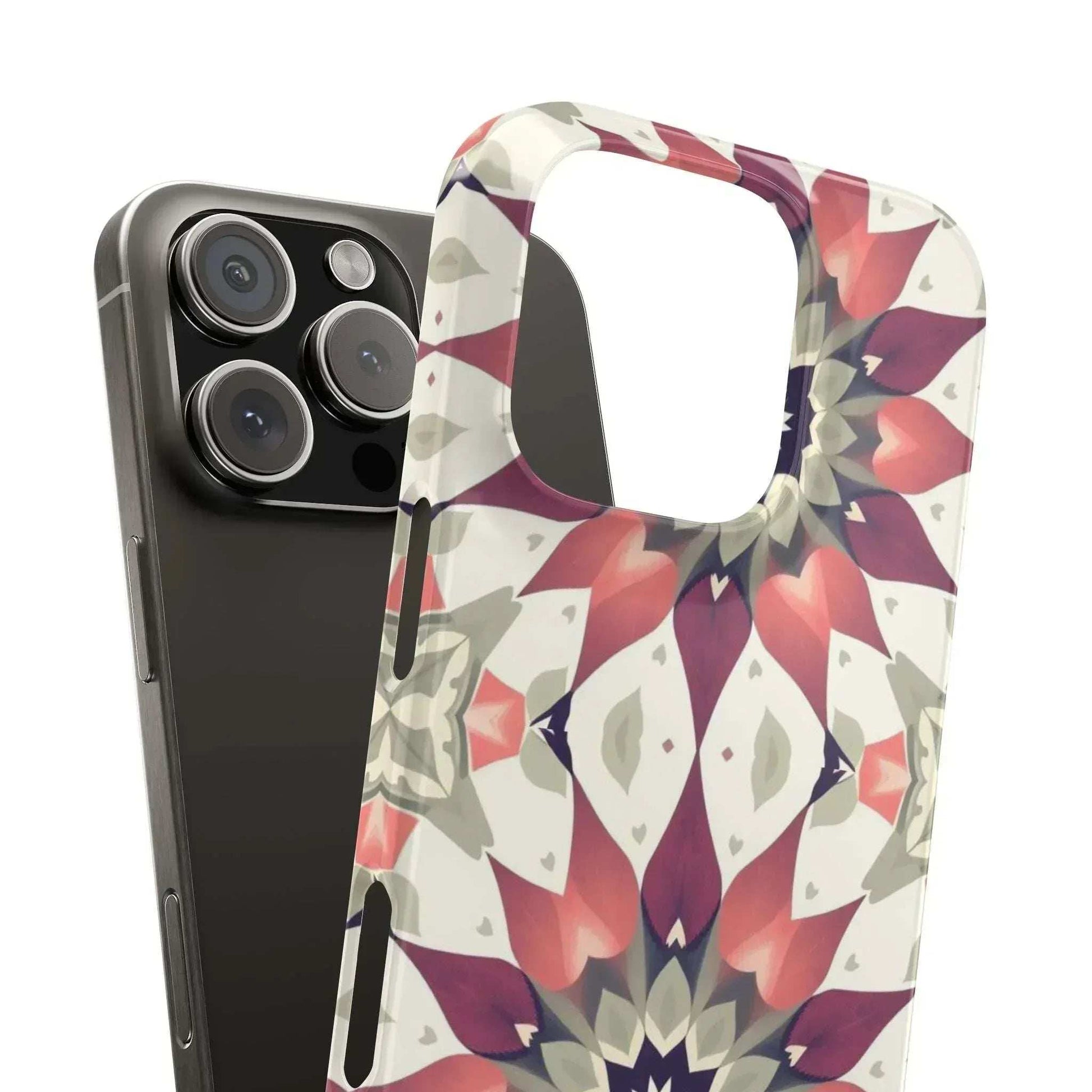 Burgundy Mandala Phone Case for iPhone 11-17 - KARARMDESIGN