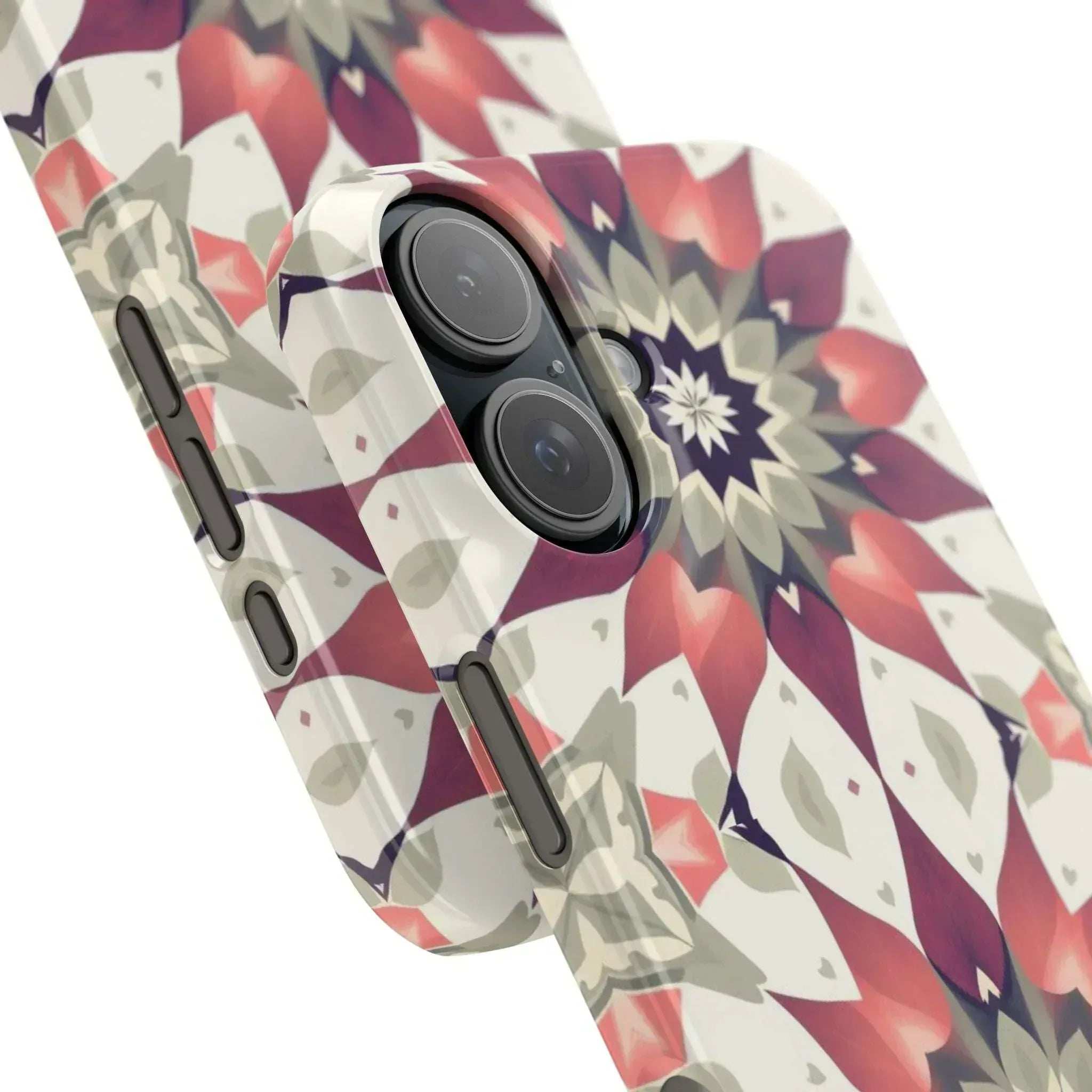 Burgundy Mandala Phone Case for iPhone 11-17 - KARARMDESIGN