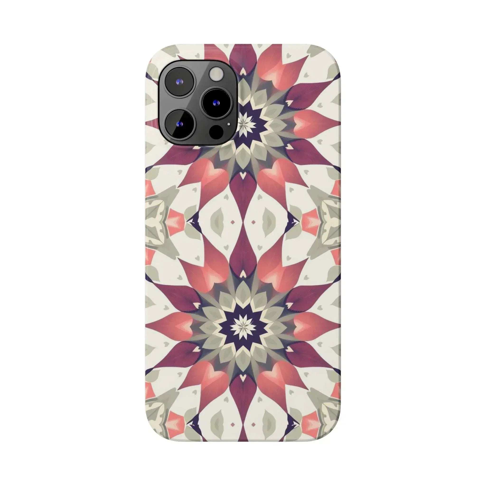 Burgundy Mandala Phone Case for iPhone 11-17 - KARARMDESIGN