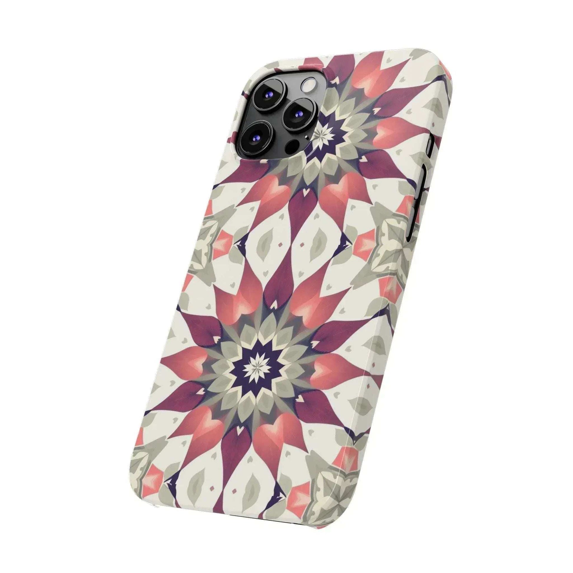 Burgundy Mandala Phone Case for iPhone 11-17 - KARARMDESIGN