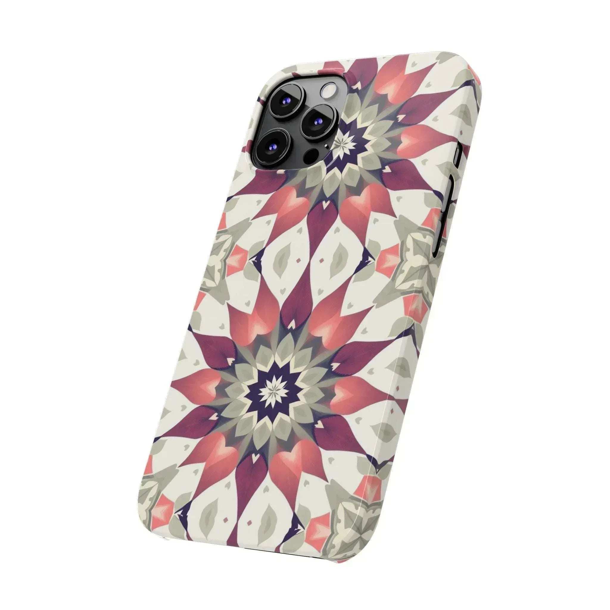 Burgundy Mandala Phone Case for iPhone 11-17 - KARARMDESIGN