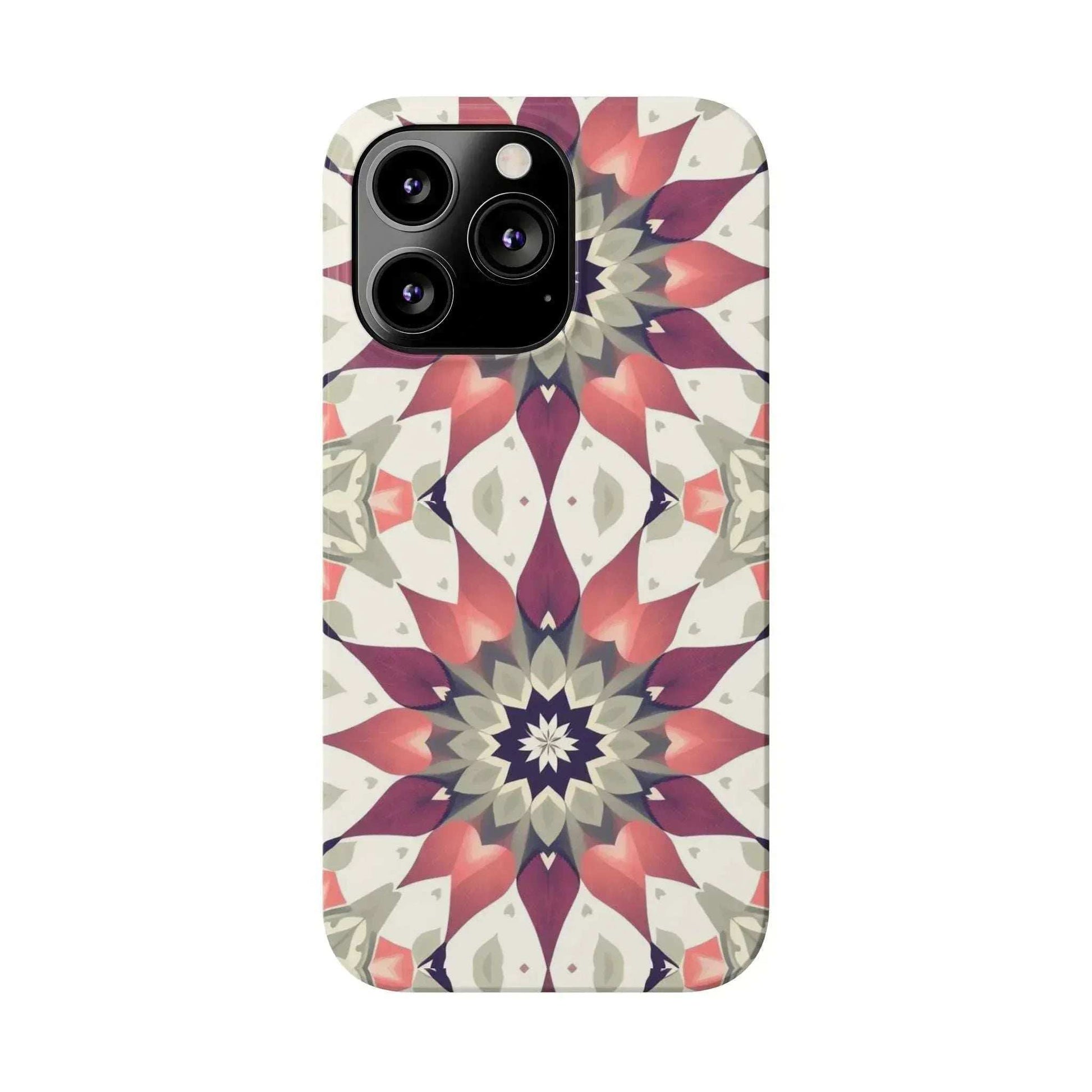 Burgundy Mandala Phone Case for iPhone 11-17 - KARARMDESIGN