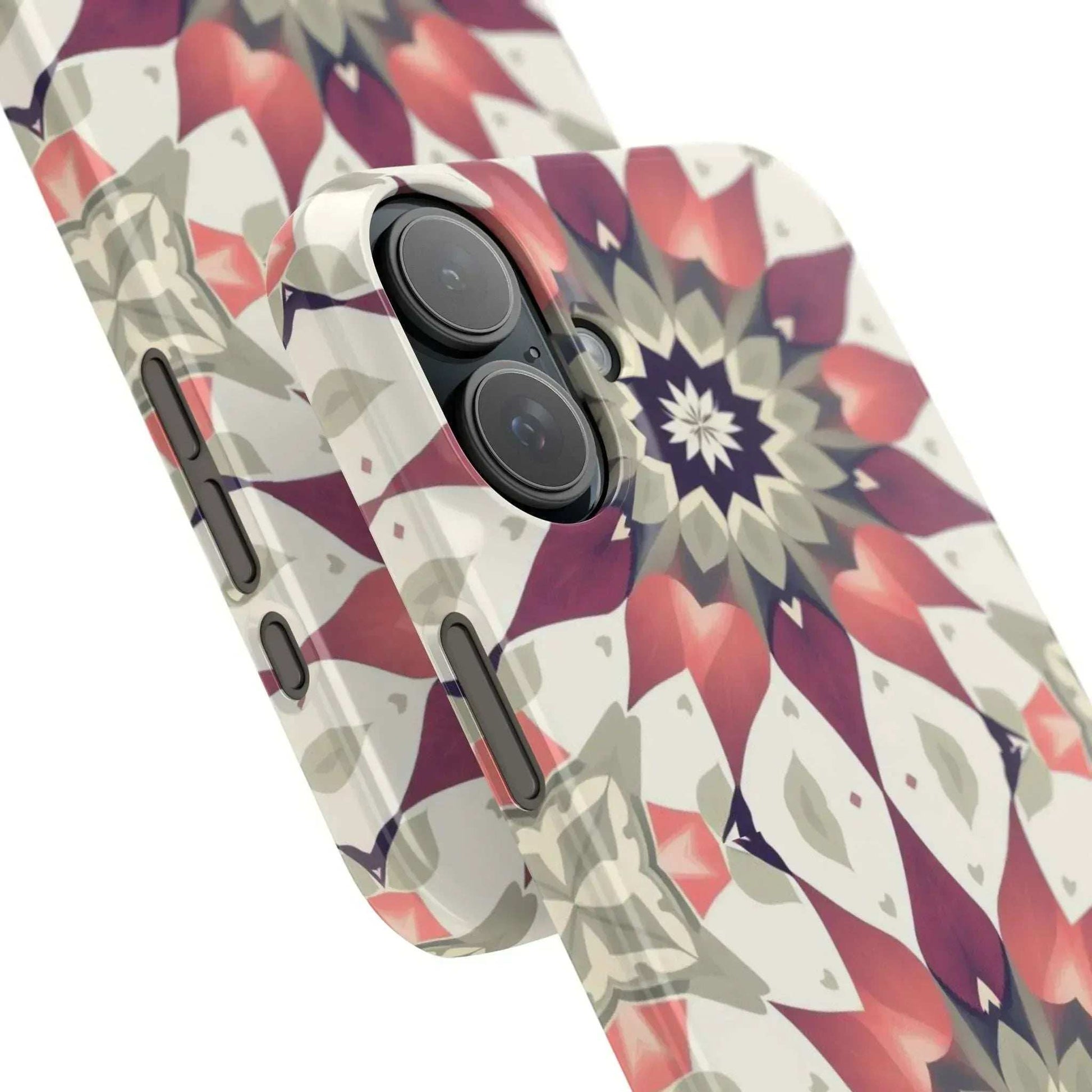 Burgundy Mandala Phone Case for iPhone 11-17 - KARARMDESIGN