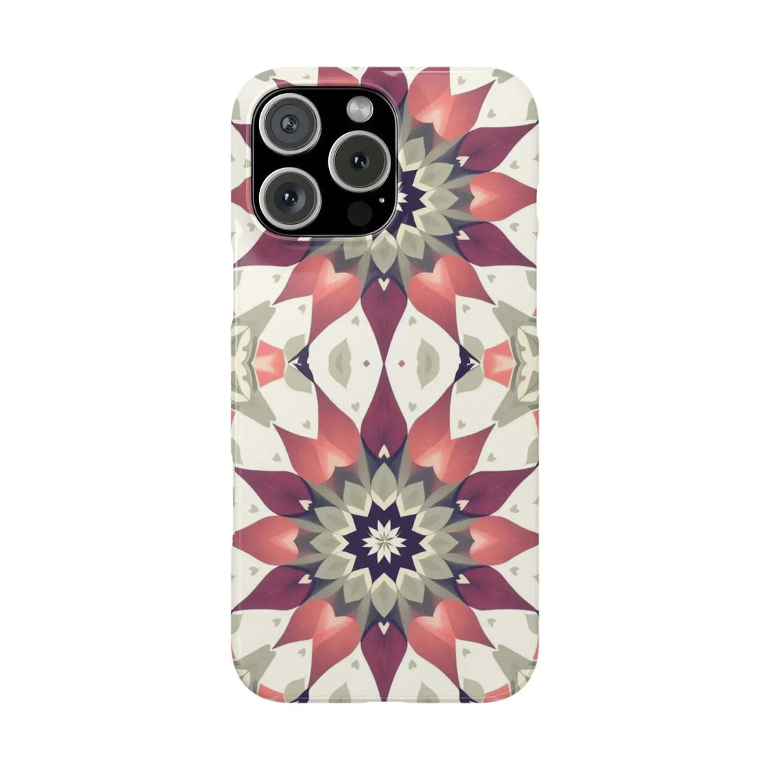 Burgundy Mandala Phone Case for iPhone 11-17 - KARARMDESIGN