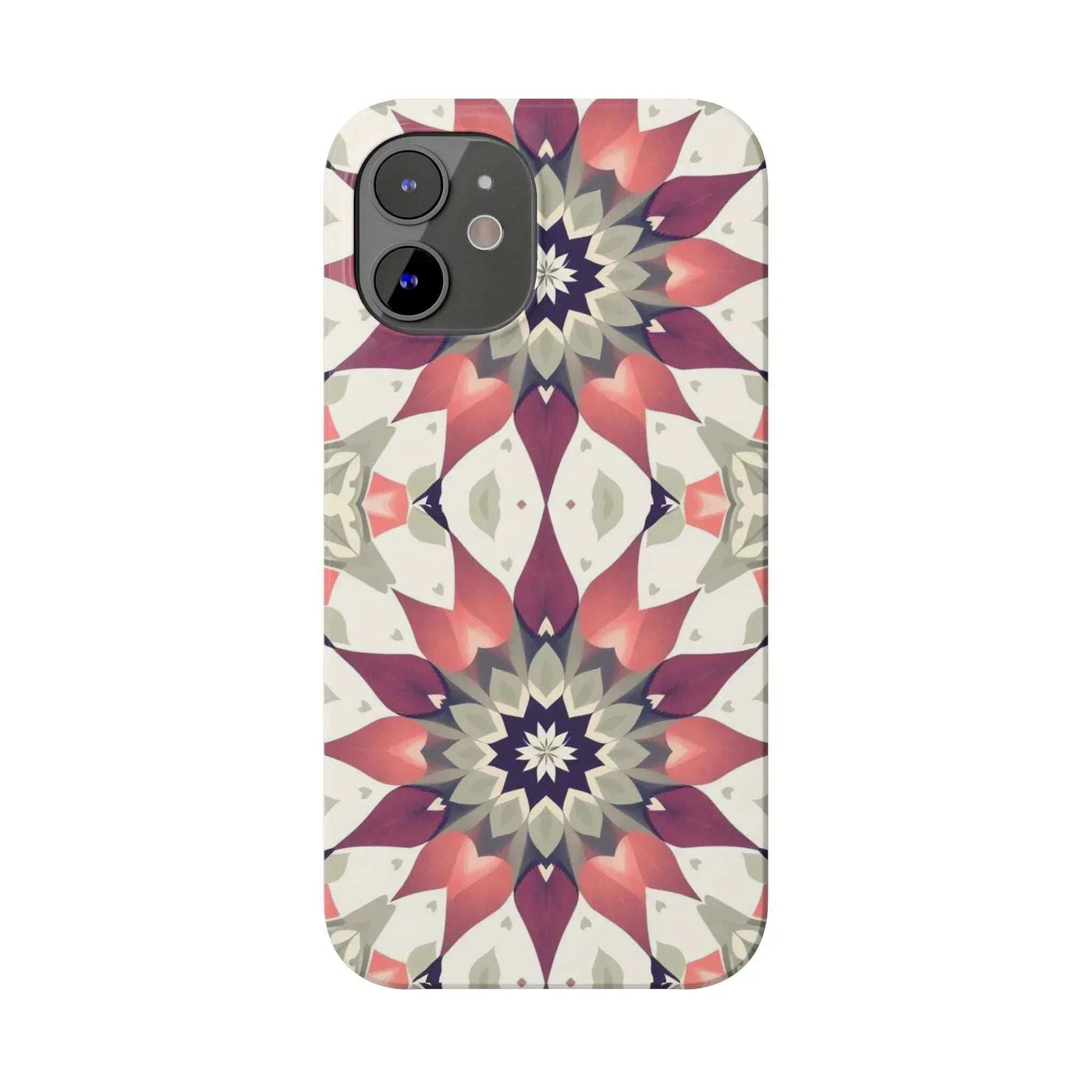 Burgundy Mandala Phone Case for iPhone 11-17 - KARARMDESIGN