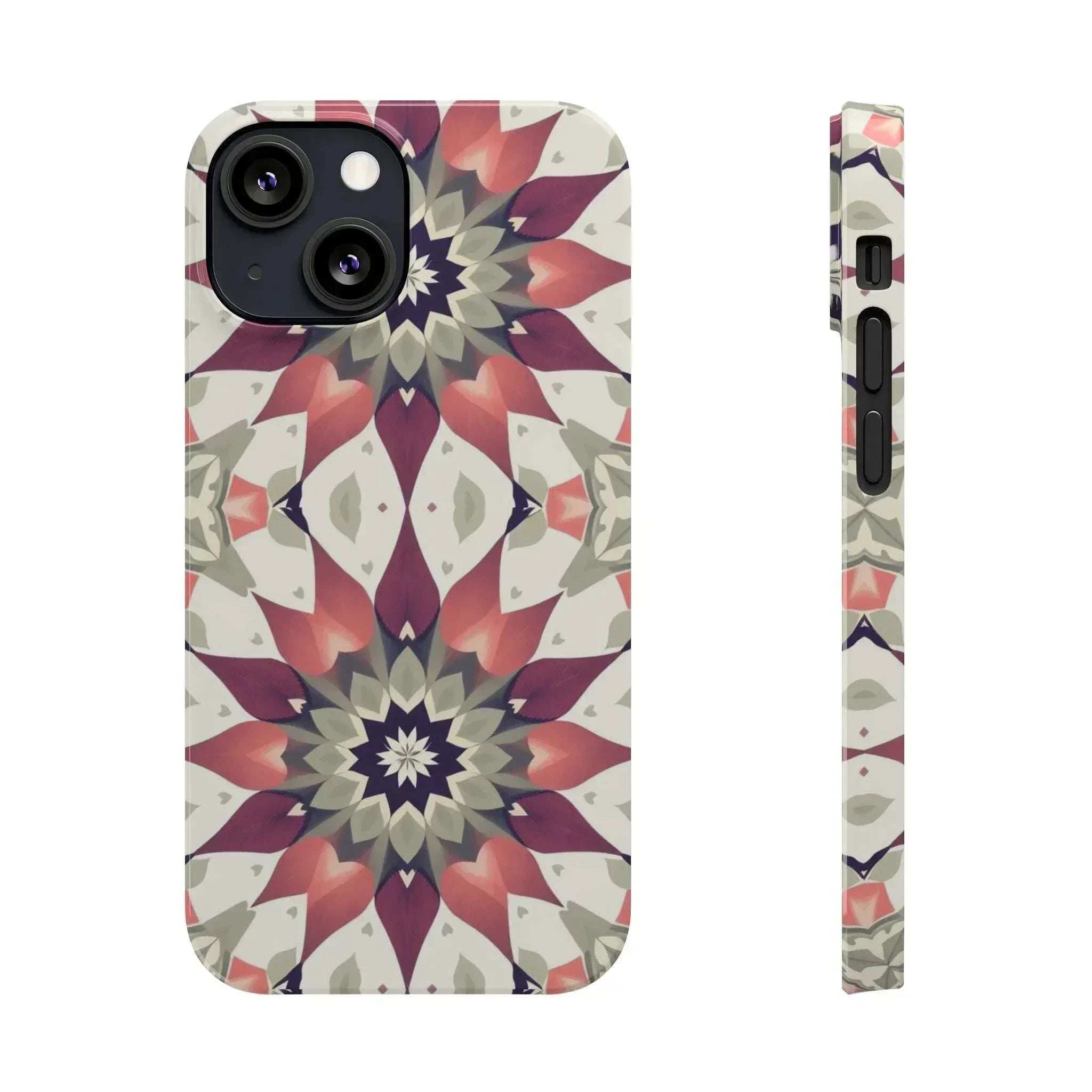 Burgundy Mandala Phone Case for iPhone 11-17 - KARARMDESIGN